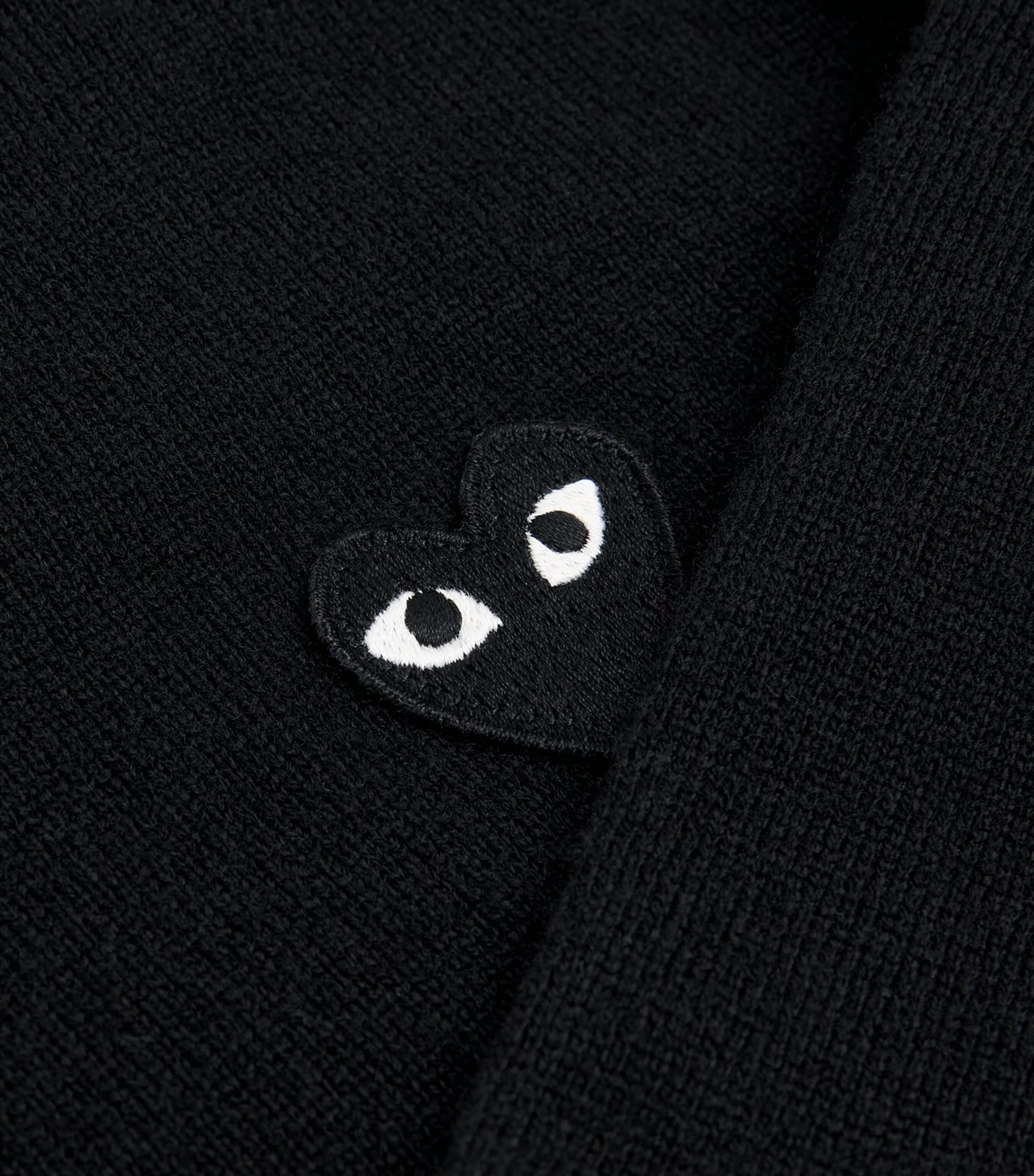 Comme Des Garçons Play Mens Wool V-Neck Heart Sweater Black Image 5