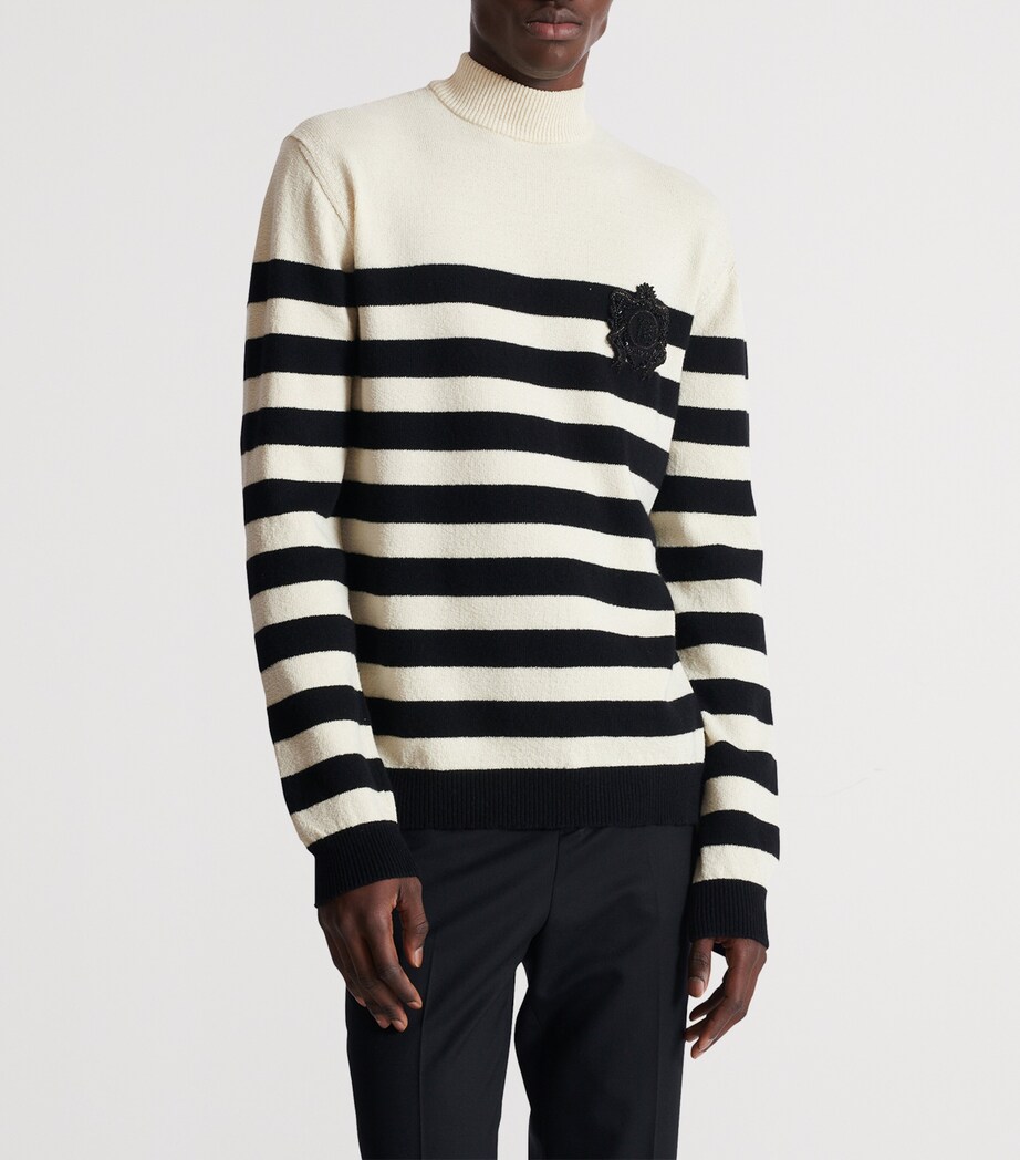Wool-Cashmere Stripe Mariniere Sweater GKP NATUREL/NOIR Image 5