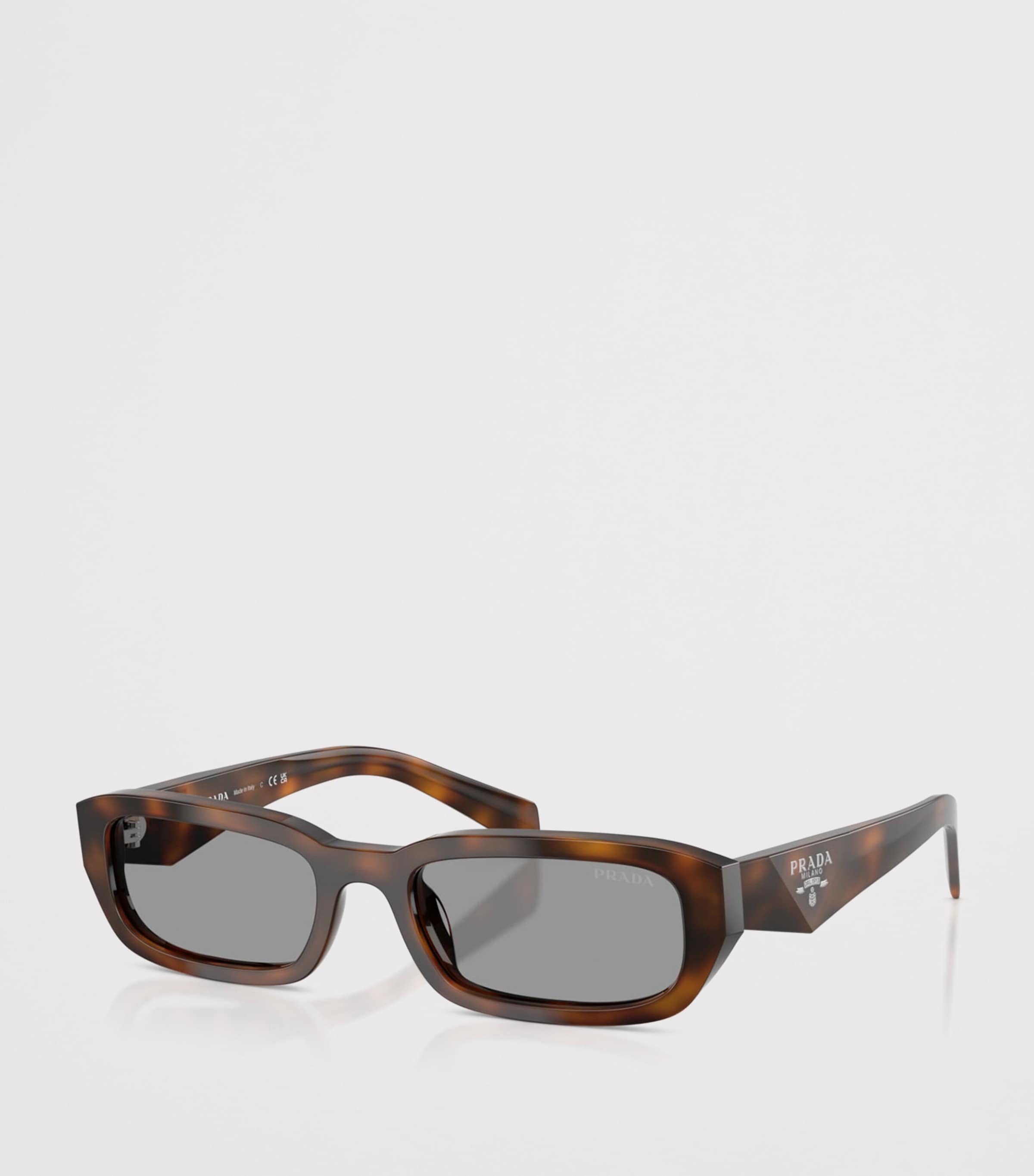Prada Tortoiseshell Rectangle Sunglasses Brown Image 2