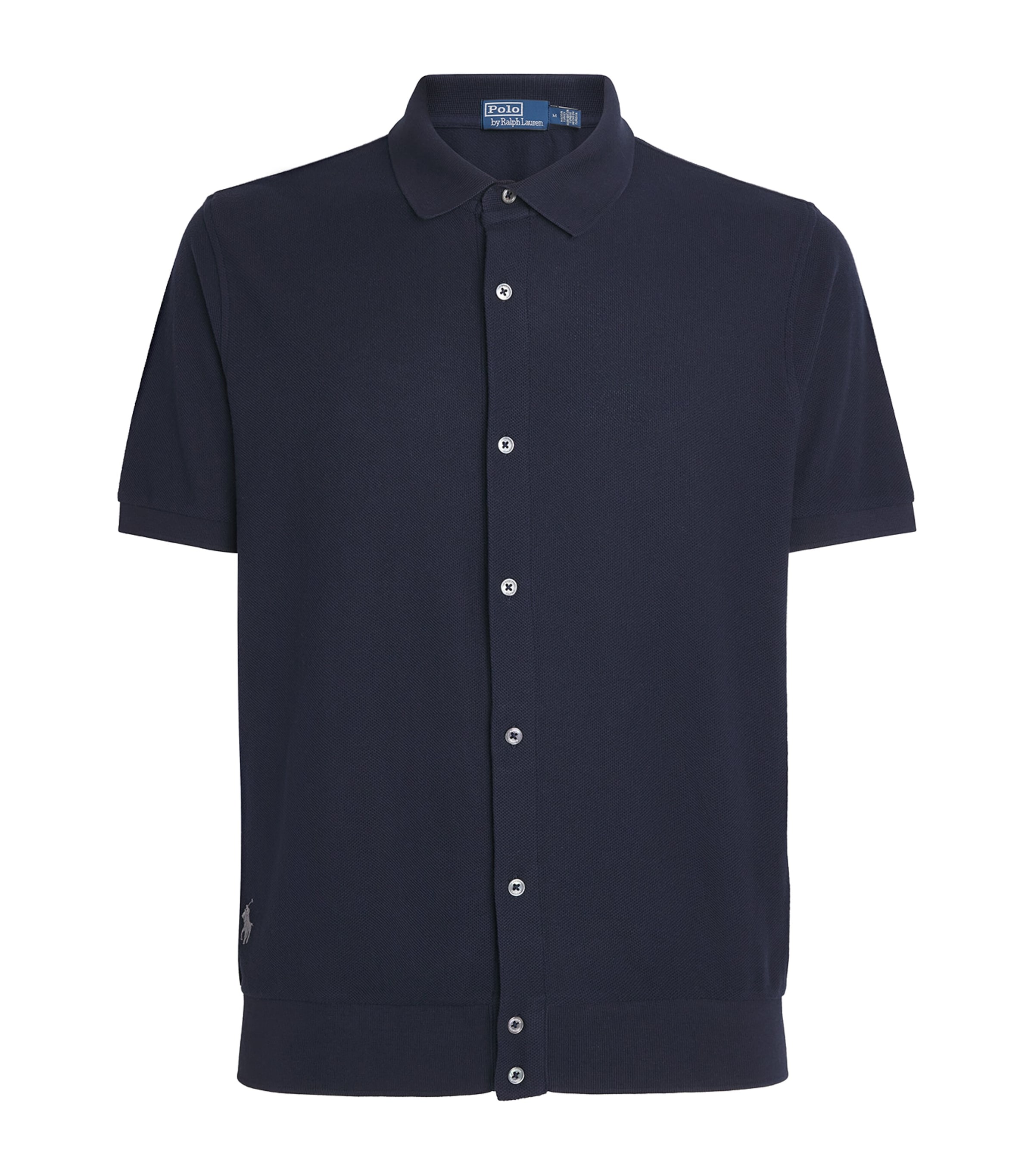 Polo Ralph Lauren Mens Cotton Honeycomb Shirt Aviator Navy Image 1