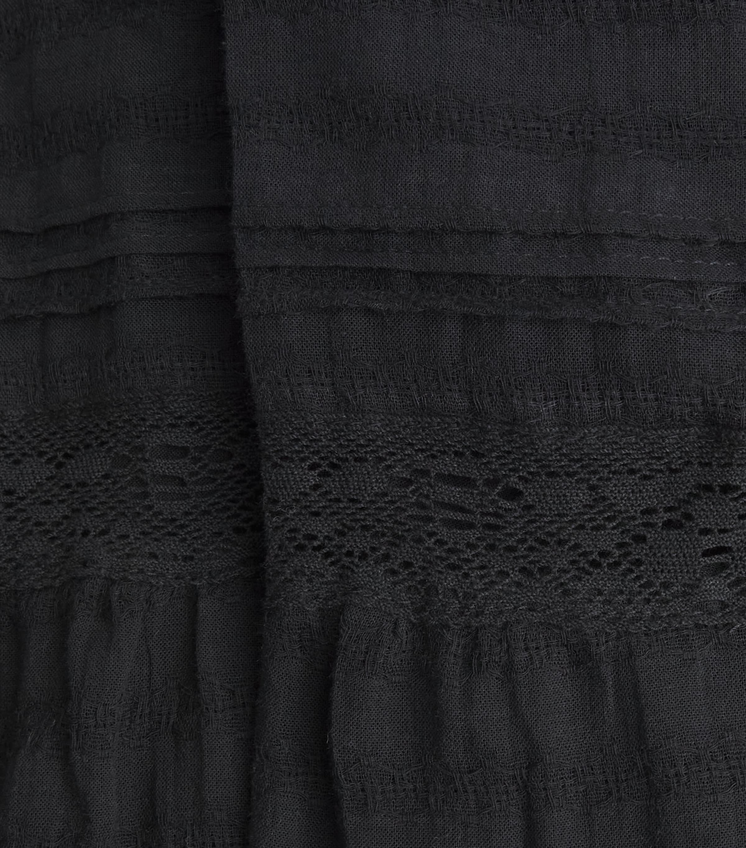 PAIGE Womens Cotton Embroidered Andres Maxi Skirt Black Image 6