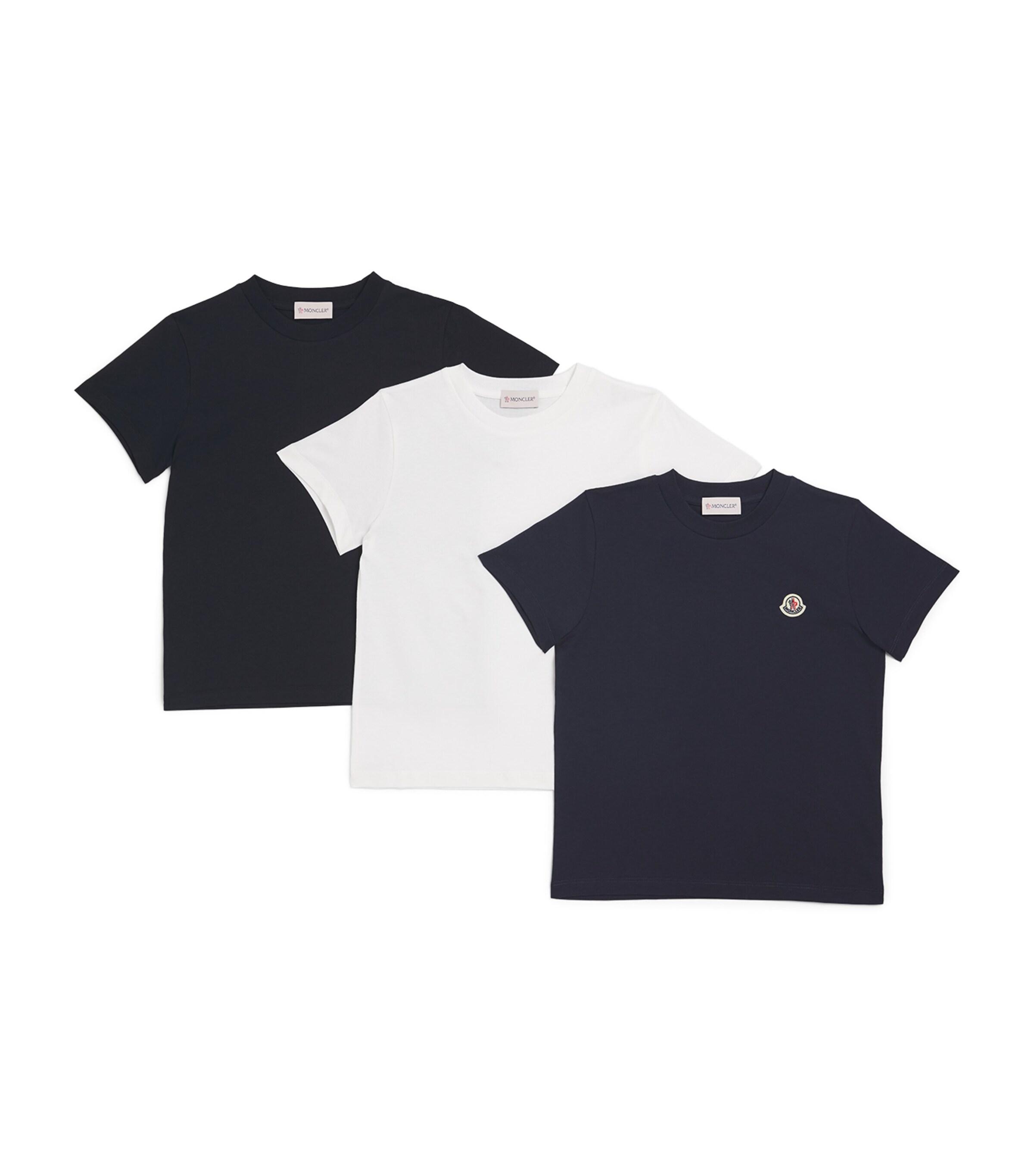 Moncler Enfant Set of 3 Cotton Logo-Patch T-Shirt (12-14 Years) Image 1