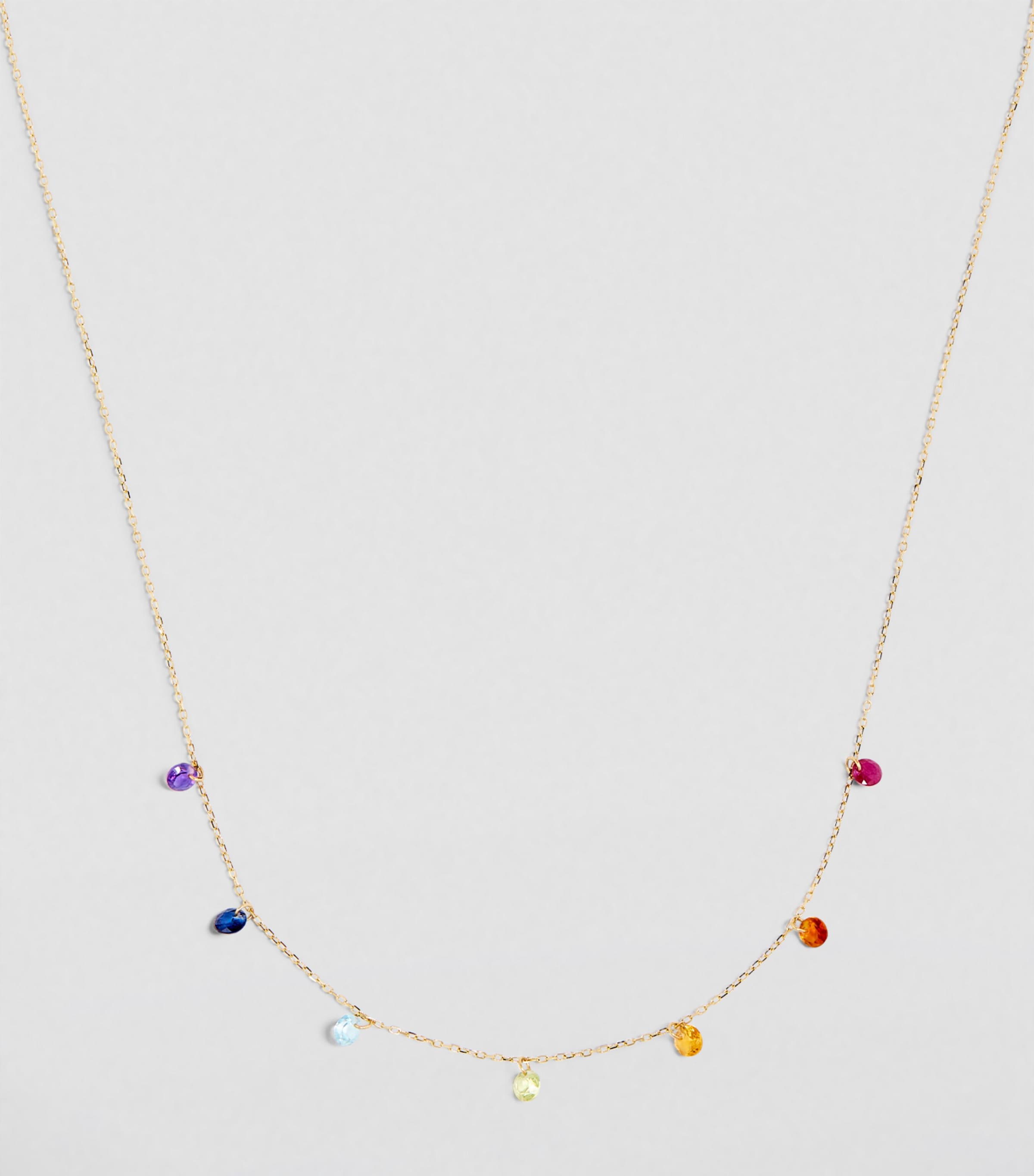 Yellow Gold and Sapphire Chakra Necklace YELLOW GOLD Image 2
