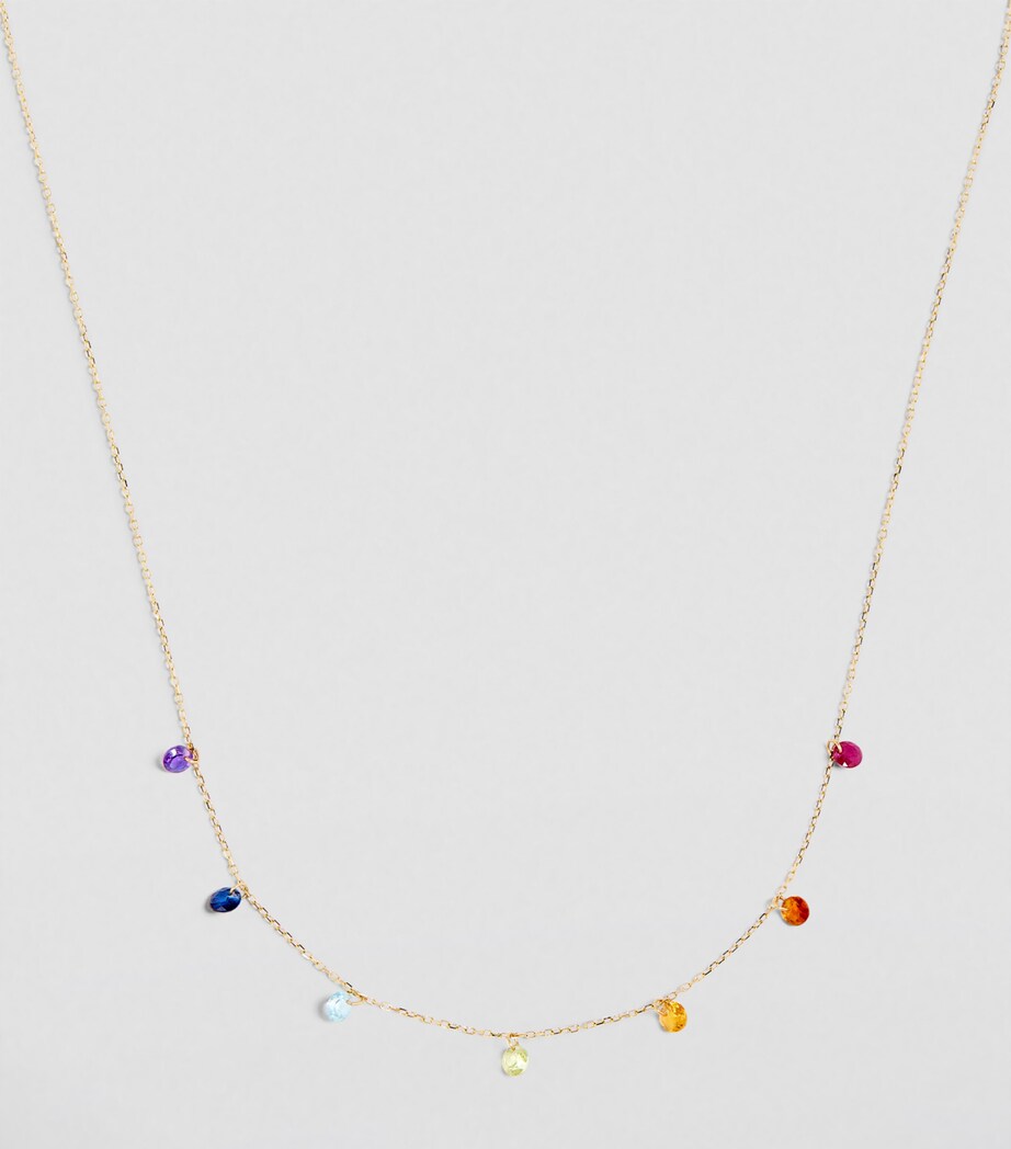 Yellow Gold and Sapphire Chakra Necklace YELLOW GOLD Image 2