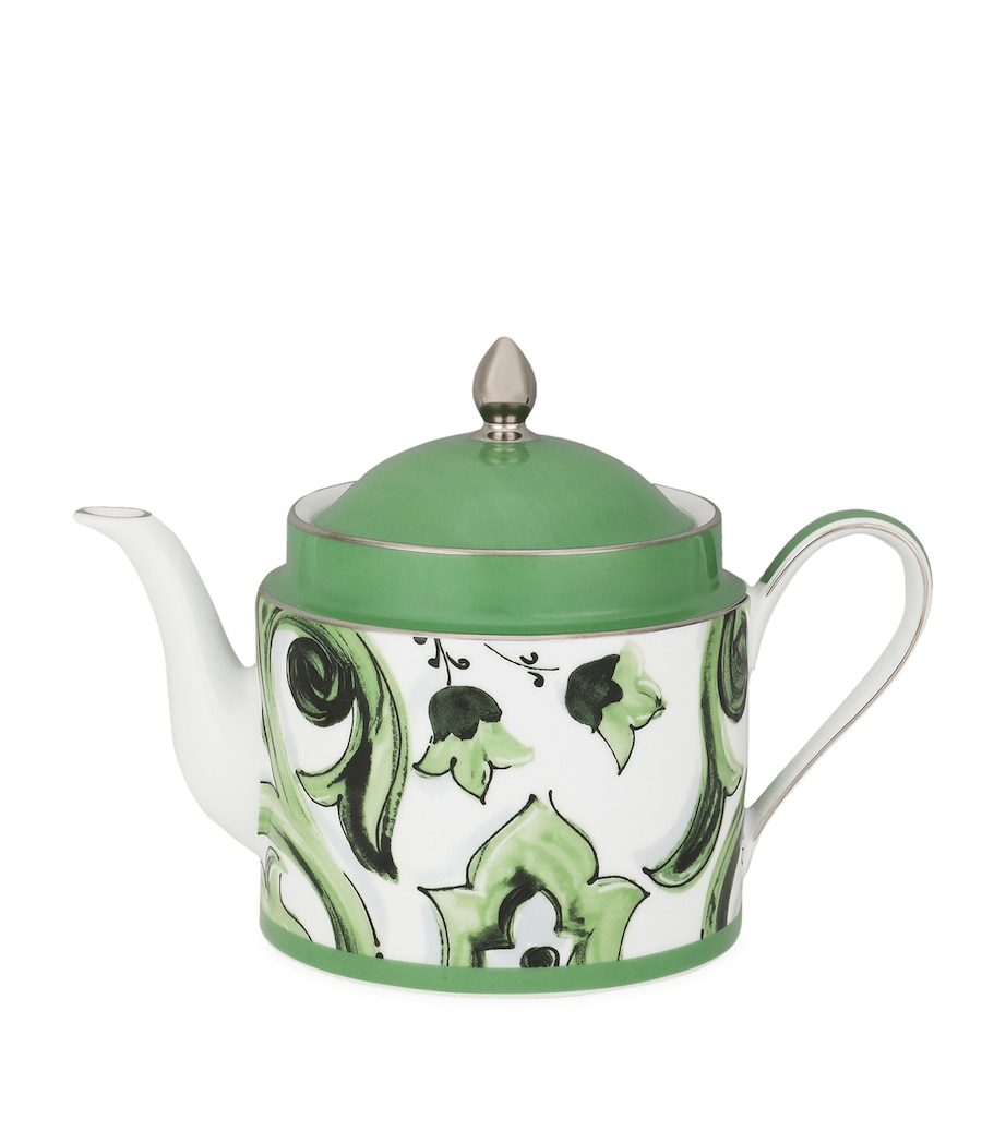 Porcelain Majolica Teapot (18.5cm) UV001-VERDE MAIOLICA Image 1