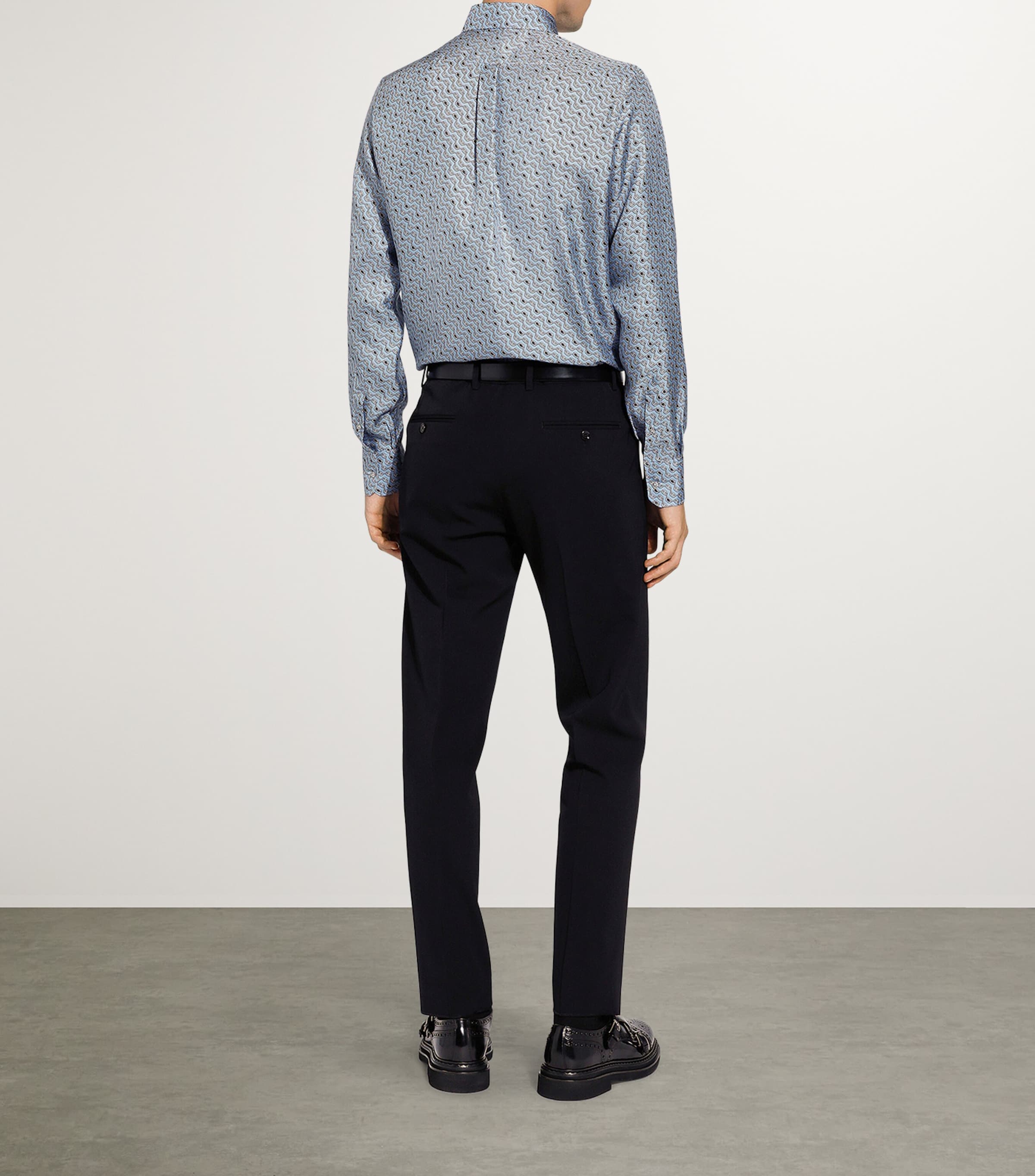 Silk Chain Print Shirt HC5FY- F.AZZURR Image 3