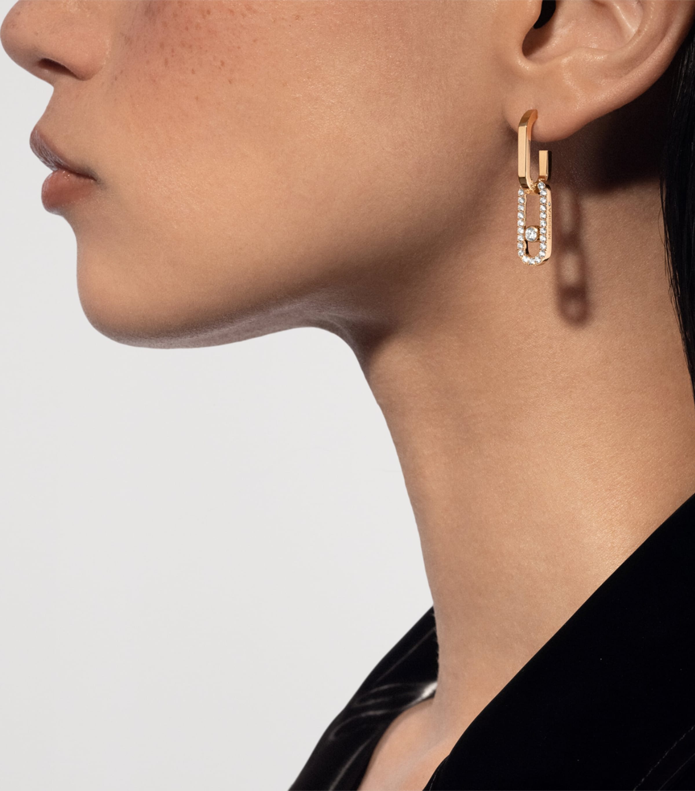 Messika Move Link Yellow Gold and Diamond Drop Earrings (0.85ct) Yellow Gold Image 2