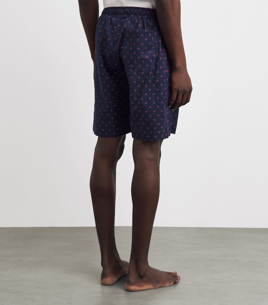Derek Rose Mens Printed Nelson Lounge Shorts Nav Image 5