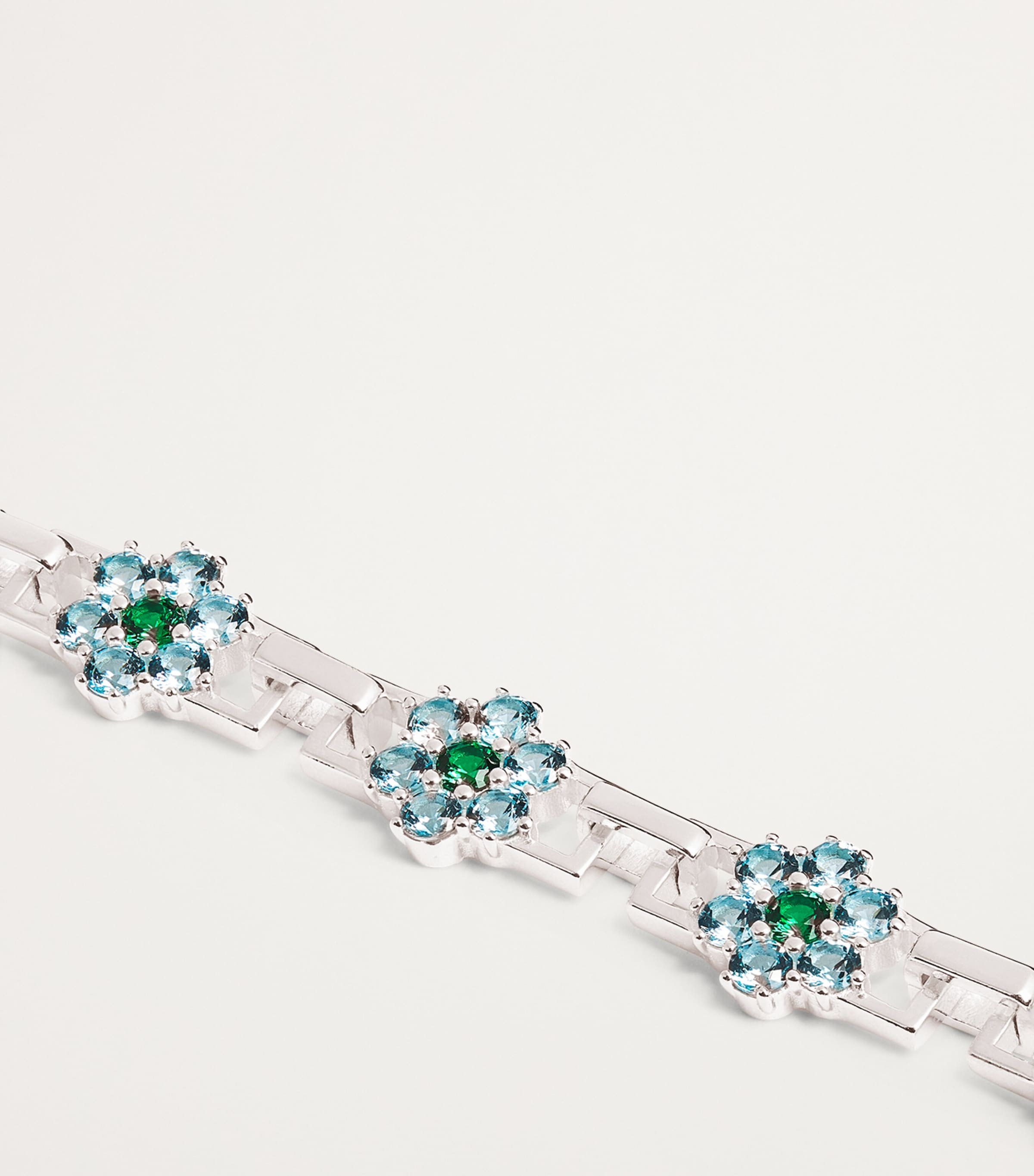 Sterling Silver Daisy Tennis Bracelet ST SLVR/TOPAZ Image 3