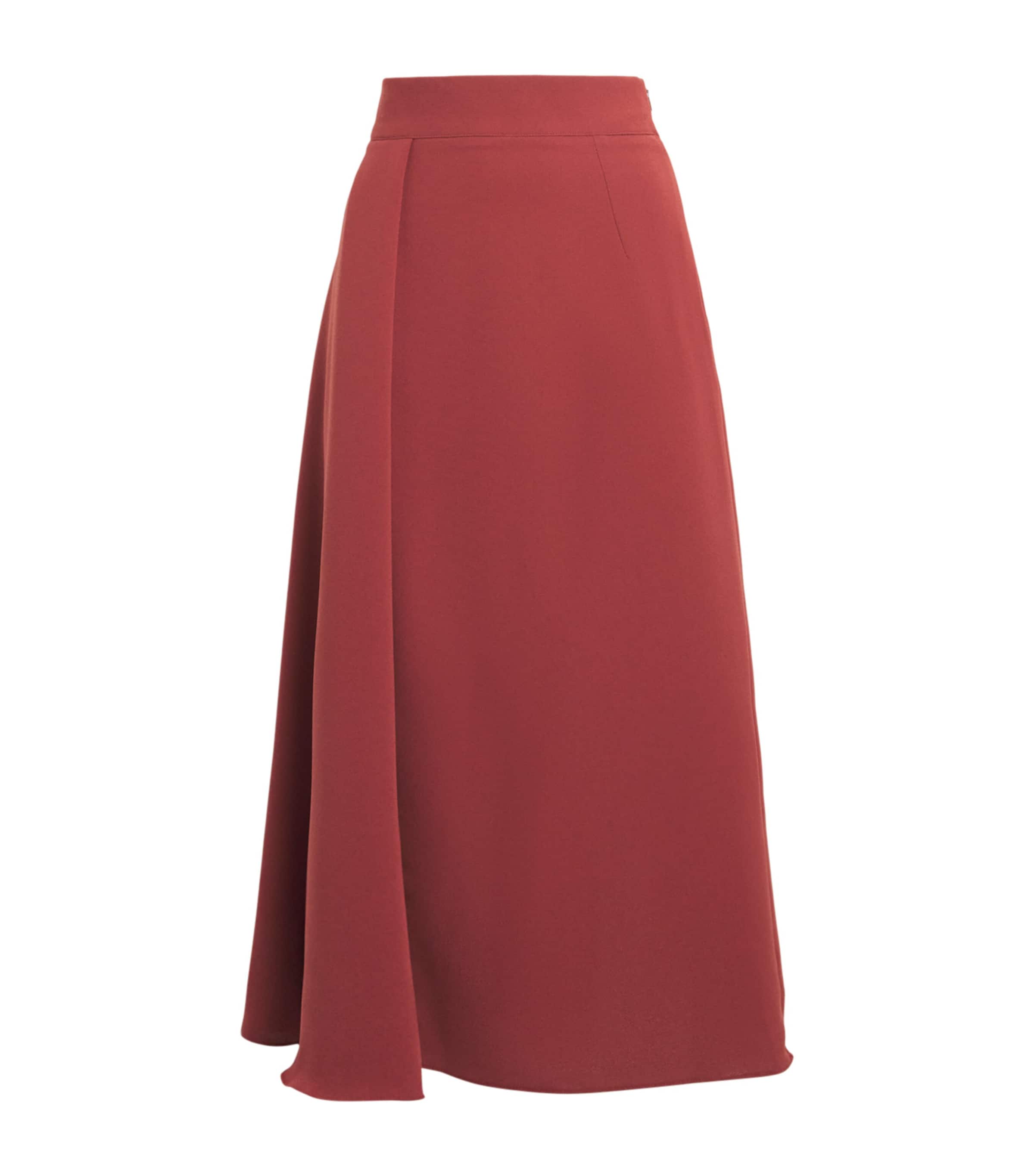 Edeline Lee Georgette Dawn Midi Skirt In Burgundy