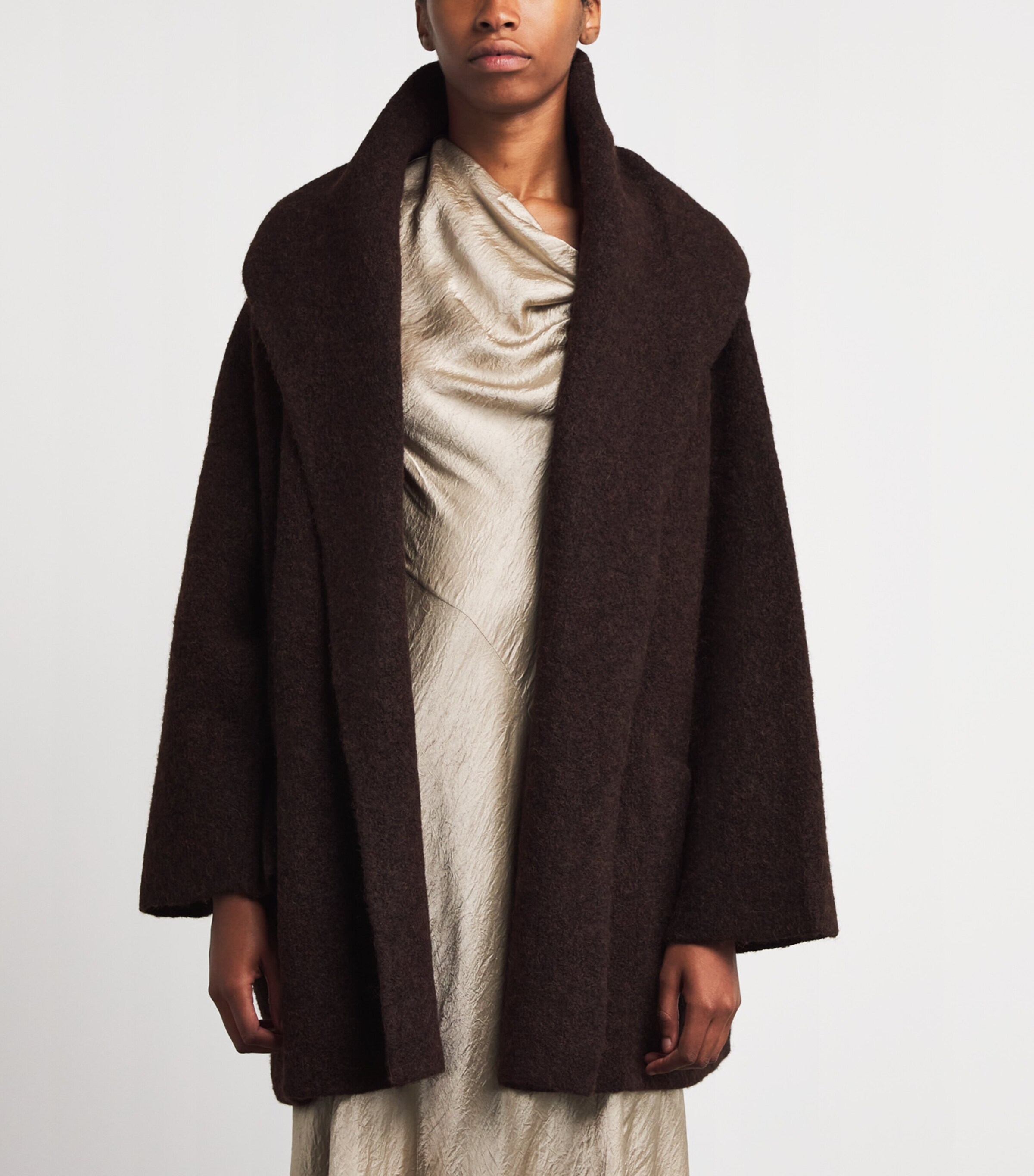 Lauren Manoogian Womens Wool-Blend Double-Faced Coat Merlot Image 3