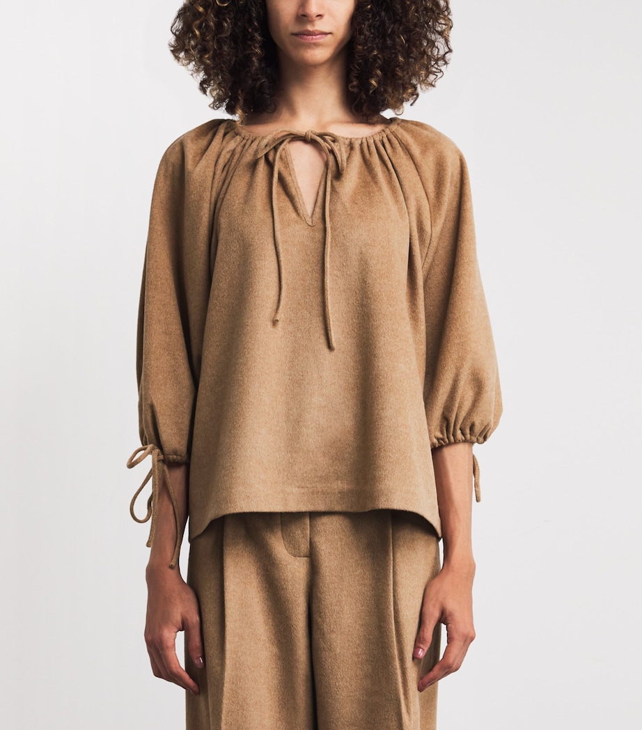 Wool-Silk-Cashmere Lilyrose Blouse M17 MED BEIGE MELNGE Image 3