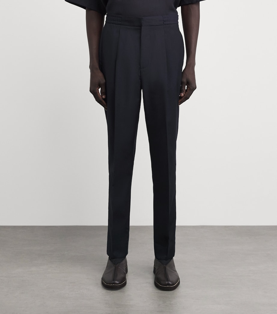 Wool Drew Drawstring Trousers DARK NAVY Image 4