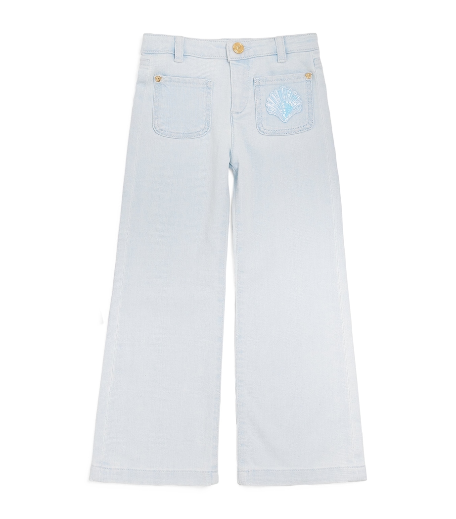 Embroidered Seashell Jeans (6-14 Years) 1D190-LIGHT BLUE Image 1