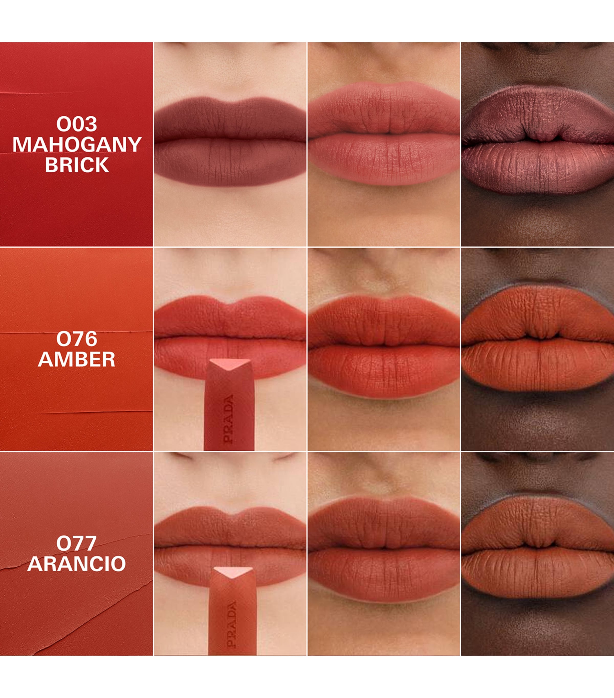 Prada Beauty Prada Monochrome Hyper Matte Lipstick Brick Mahogany Image 6
