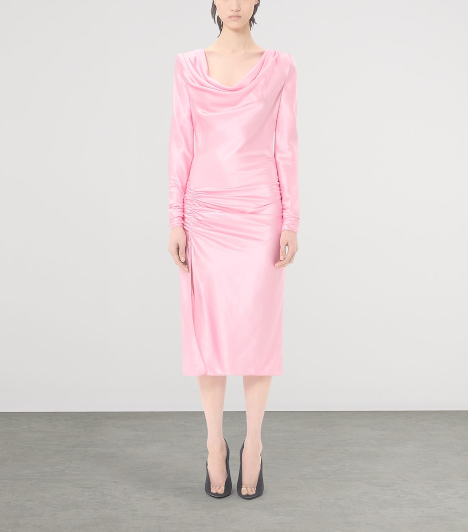 Valentino Womens Silk Draped Midi Dress Image 2