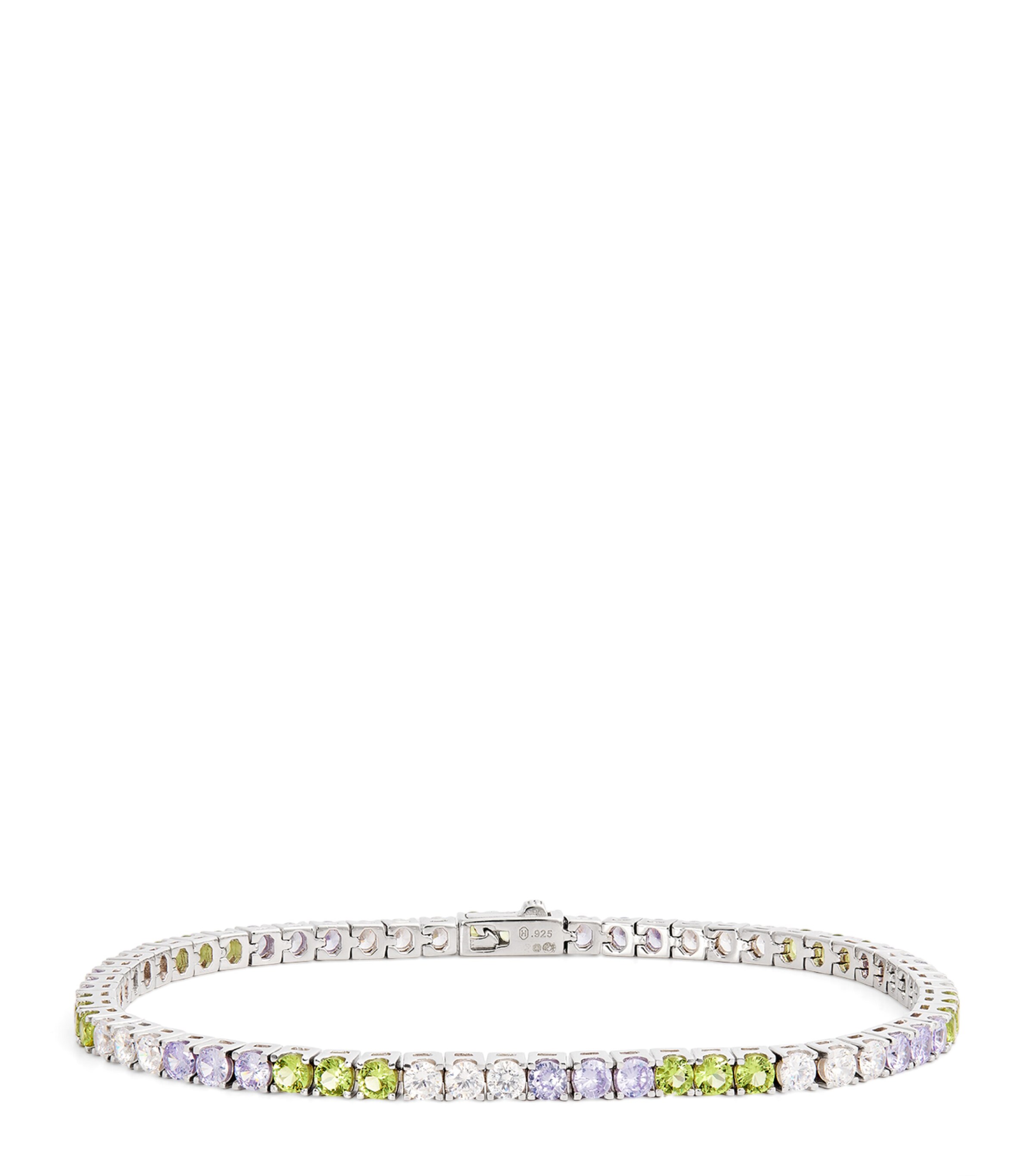 Hatton Labs Sterling Silver Tennis Bracelet Lime/lavander/white Image 1