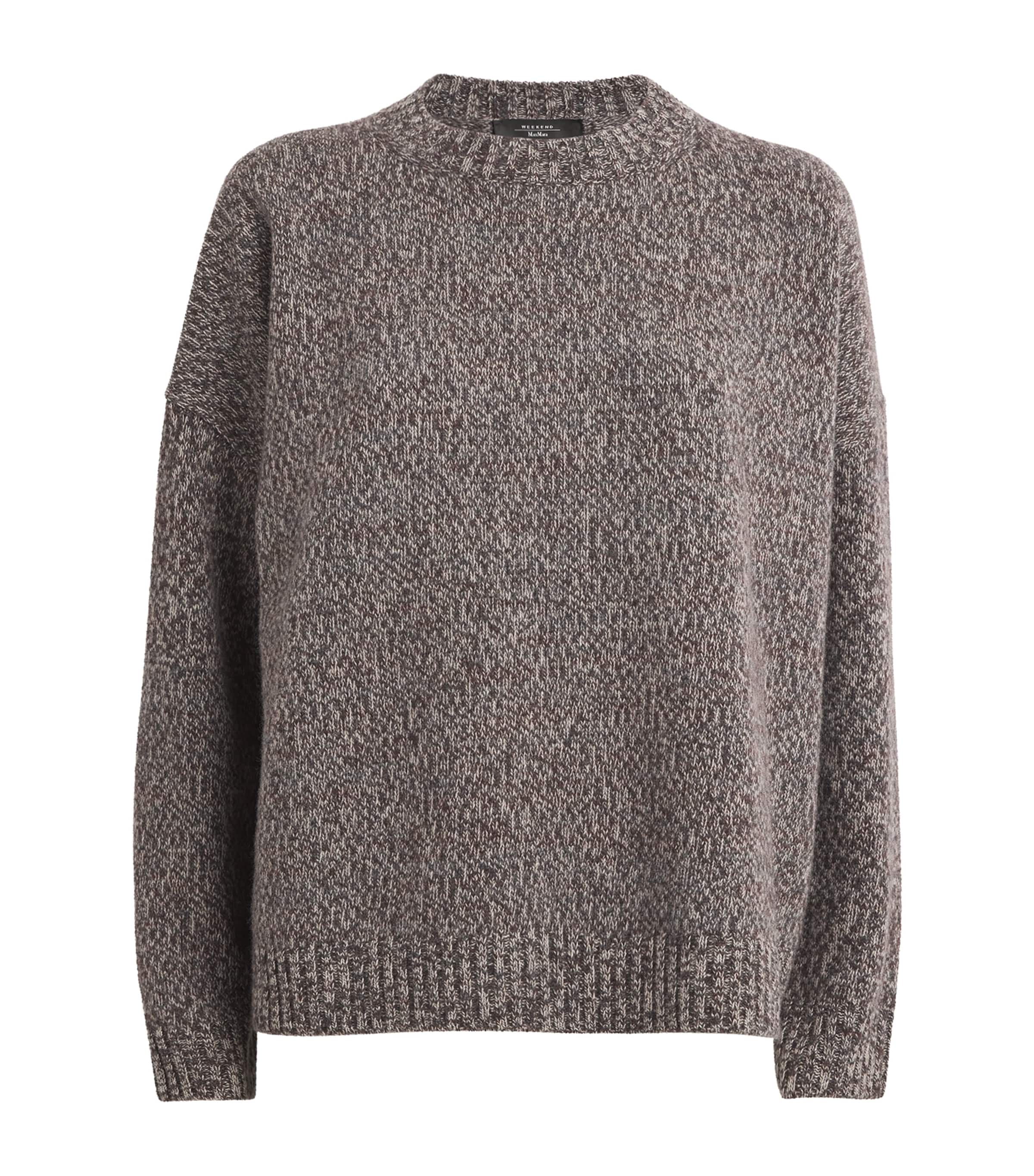 Shop Weekend Max Mara Virgin Wool Sweater In Brown