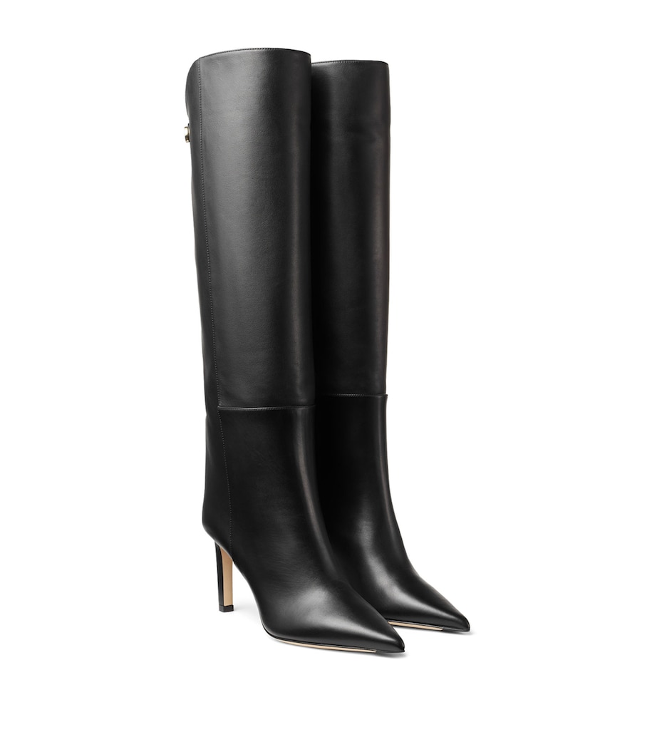 Alizze 85 Leather Knee-High Boots BLACK Image 4