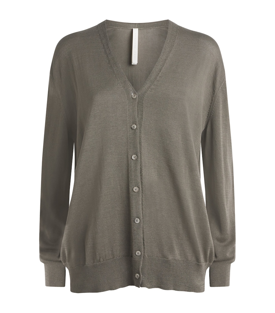 Lauren Manoogian Womens Pima Cotton Veil Cardigan Rock Image 1
