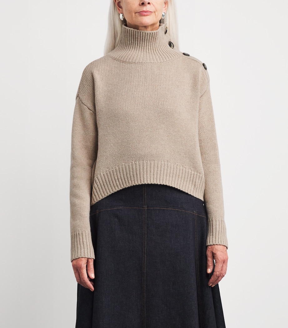Wool-Cashmere Cropped Sweater A2238 Image 3
