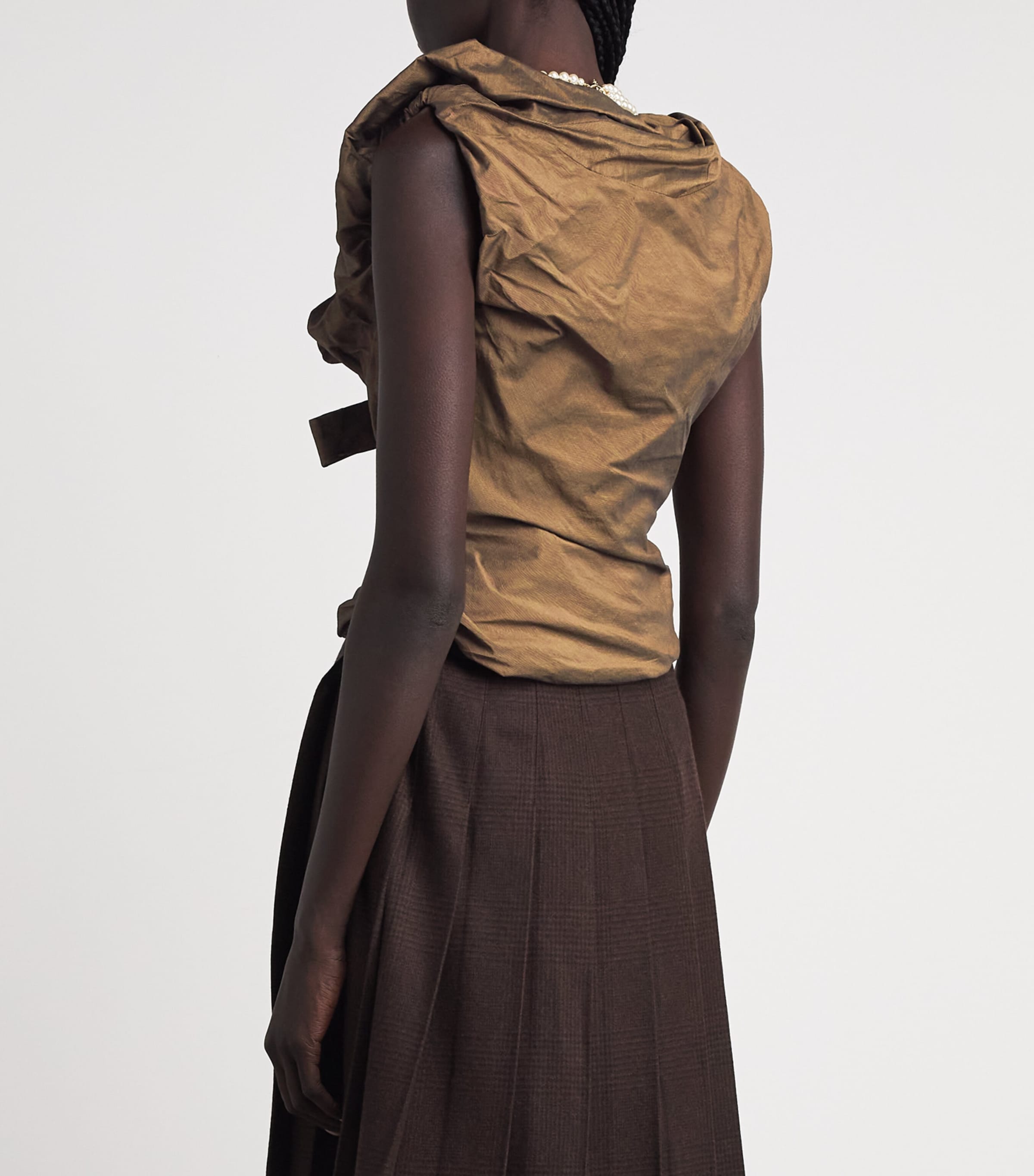 Vivienne Westwood Womens Ruched Kendall Corset Top Bronze Image 5
