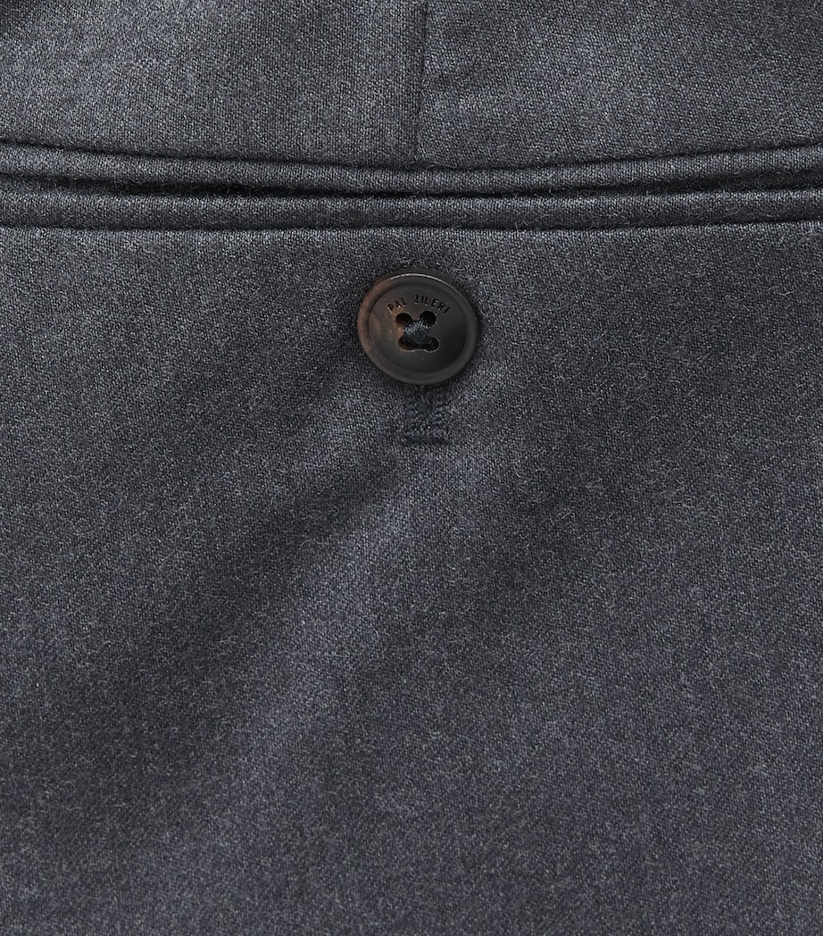 Pal Zileri Mens Stretch-Virgin Wool Drawstring Trousers Grey Image 6