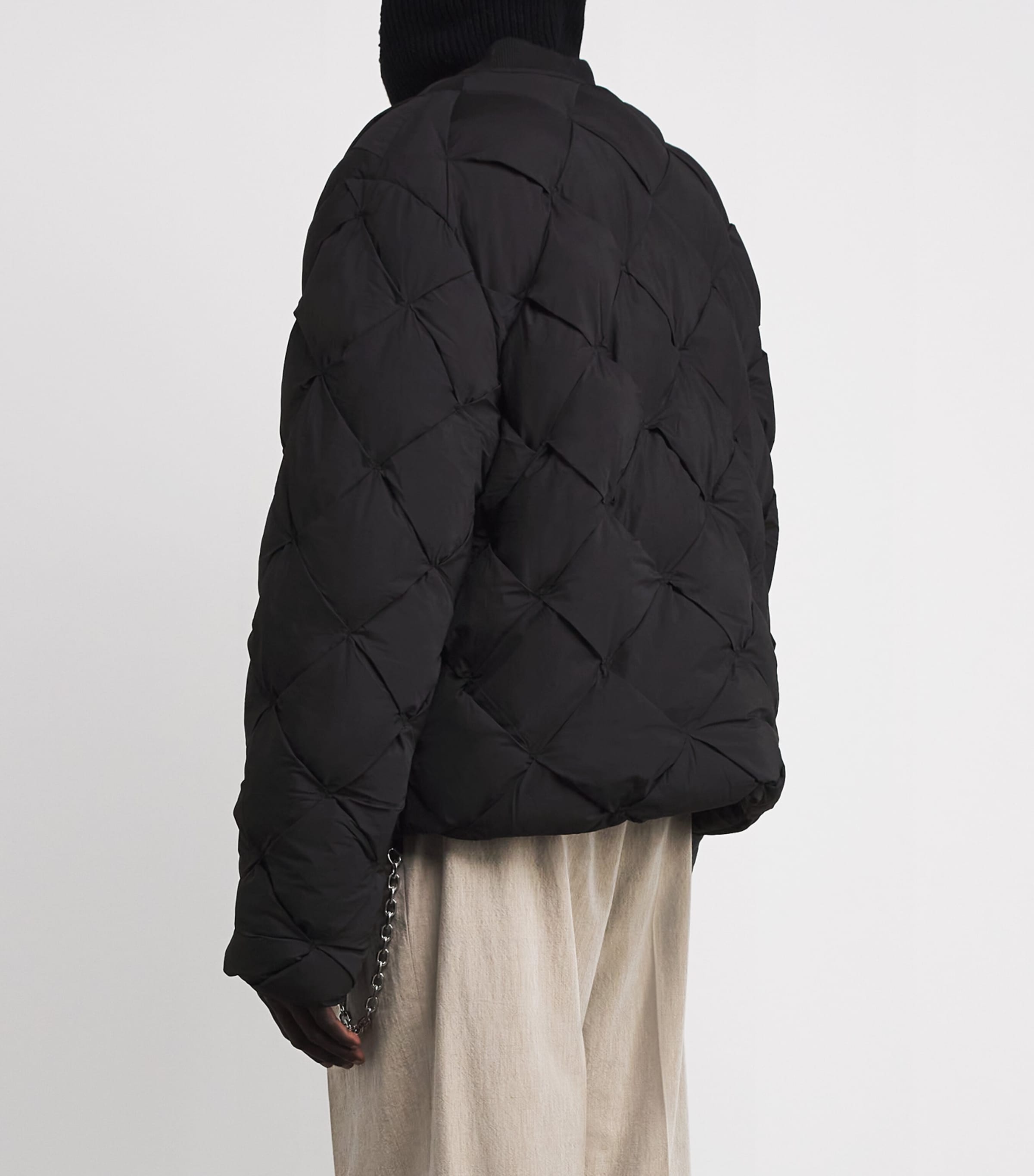 Diamond Quilted Puffer Jacket JET BLACK Image 4