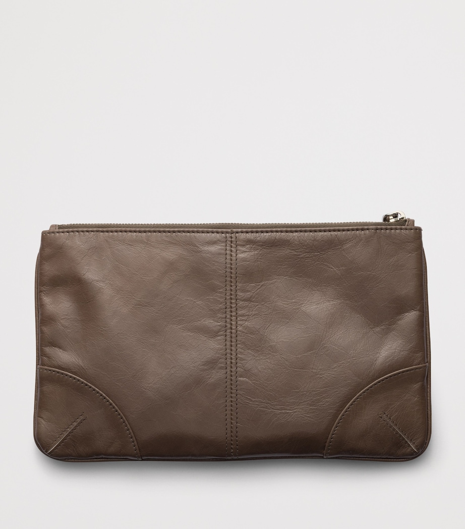 Prada Leather Pouch Grey Image 3