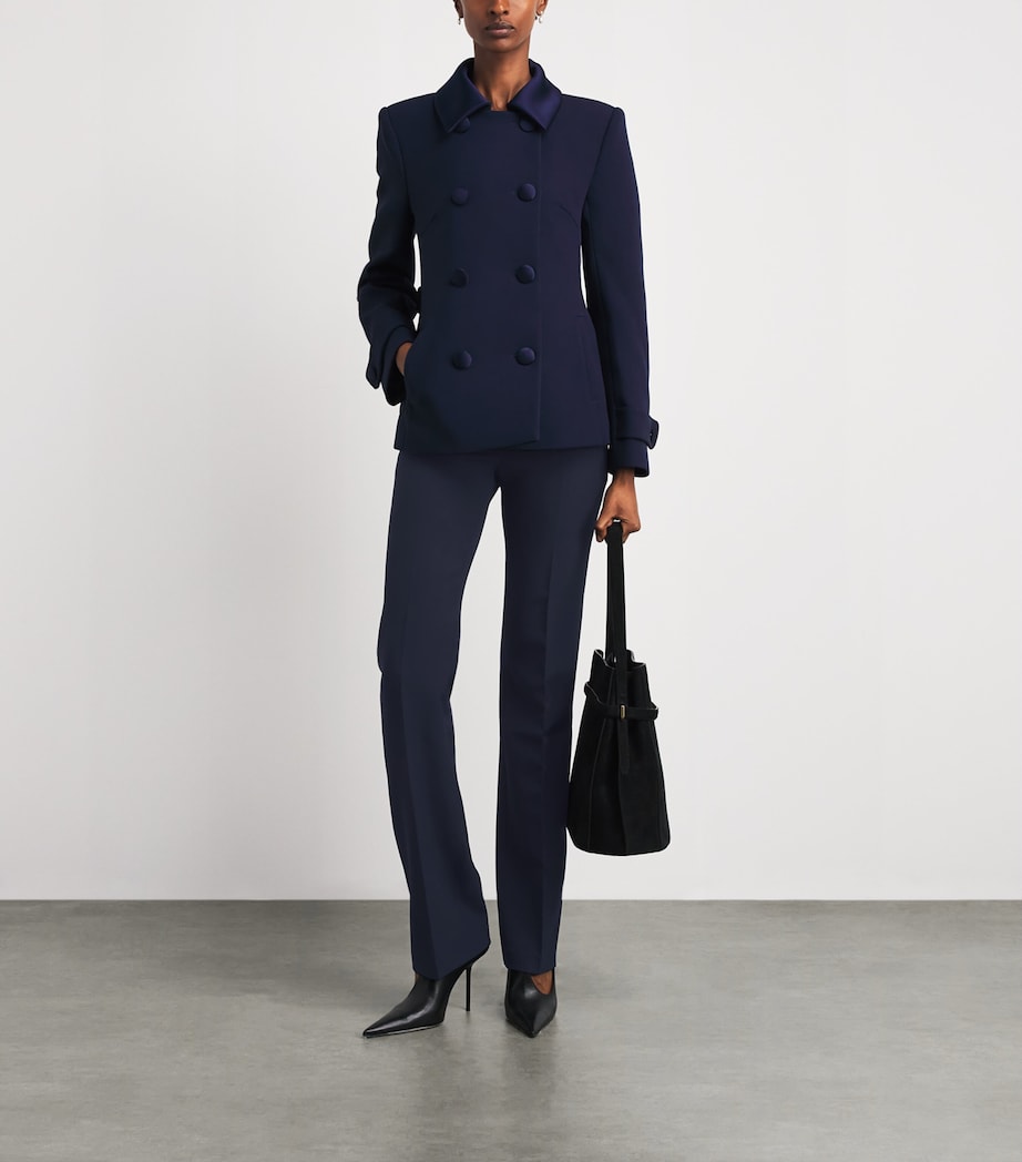 Safiyaa Womens Crepe Tailored Trousers Maritime Blue Image 2