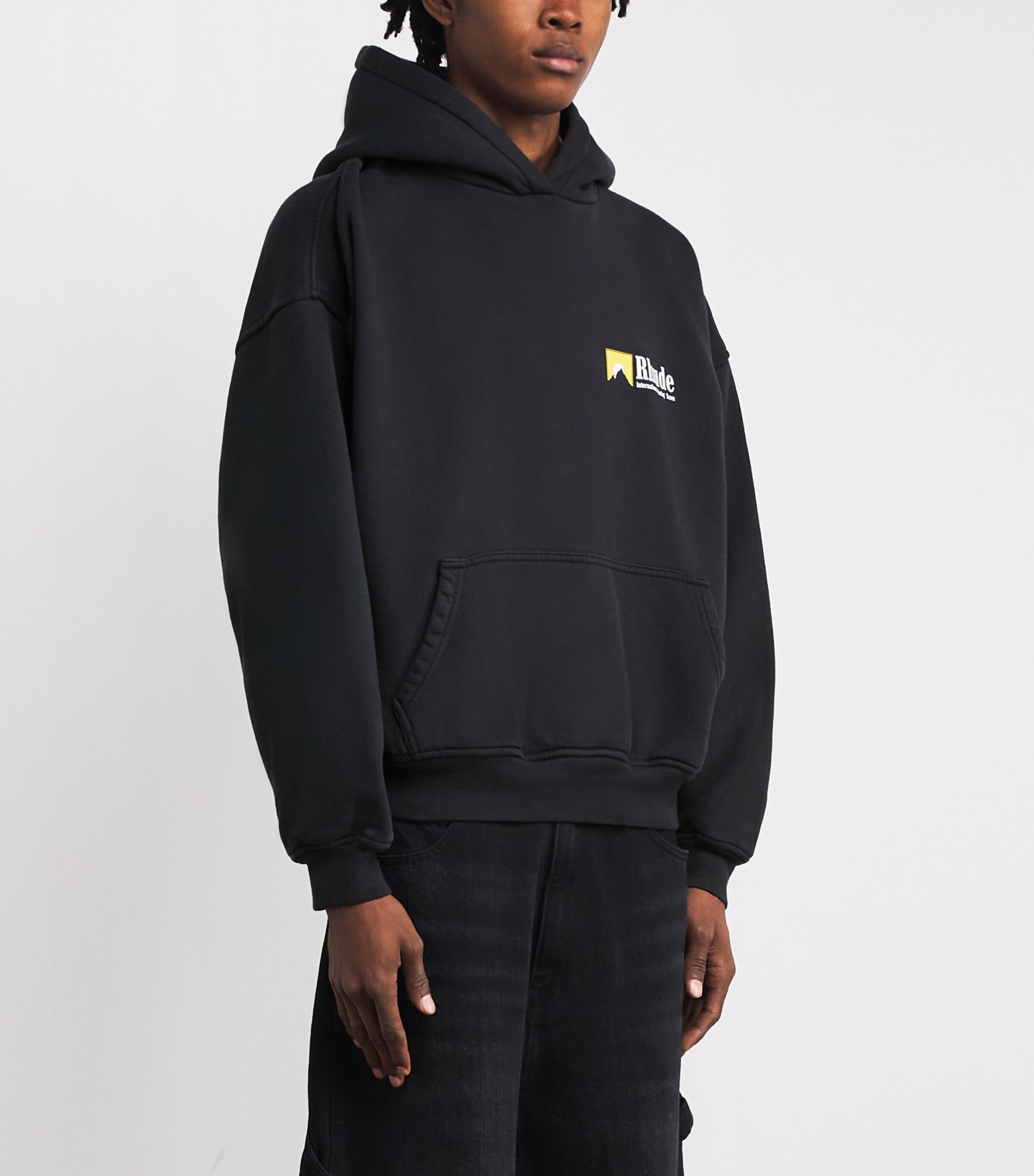 Cotton Rhude International Racing Hoodie VINTAGE BLACK/ 0027 Image 3
