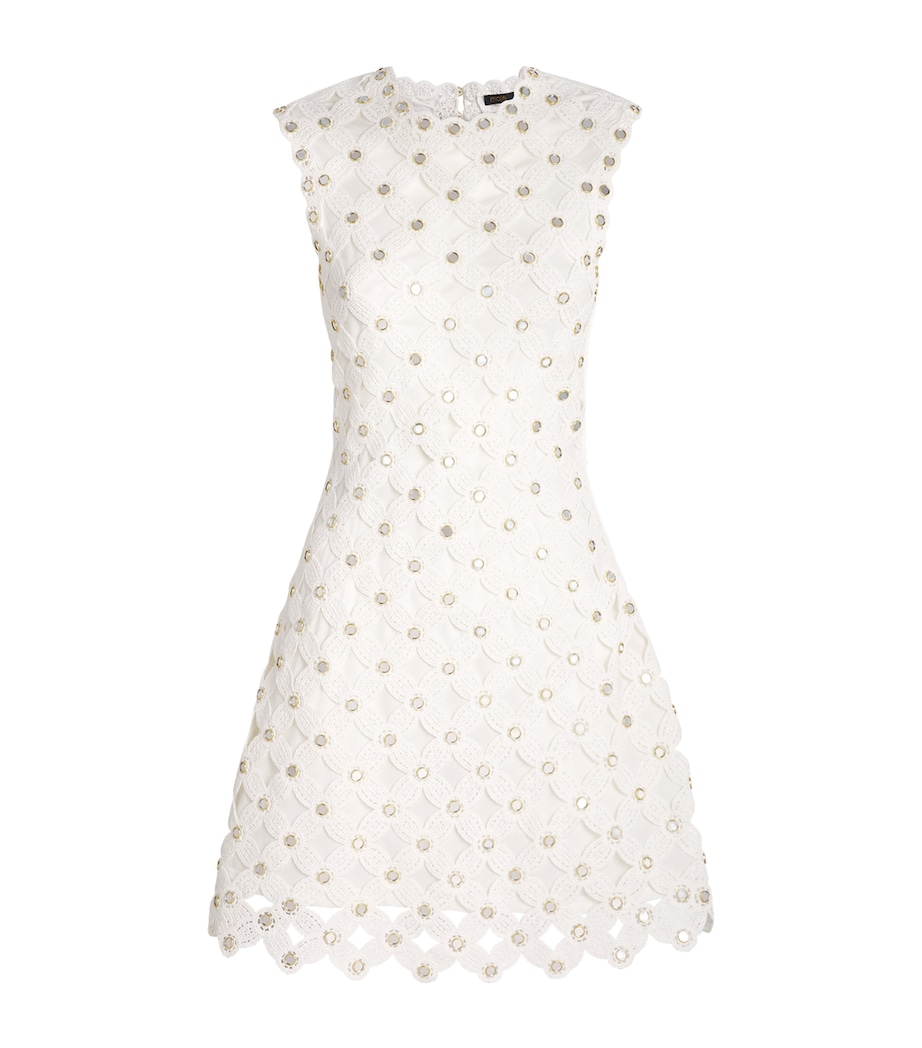 Maje Womens Crochet Mini Dress White Image 1