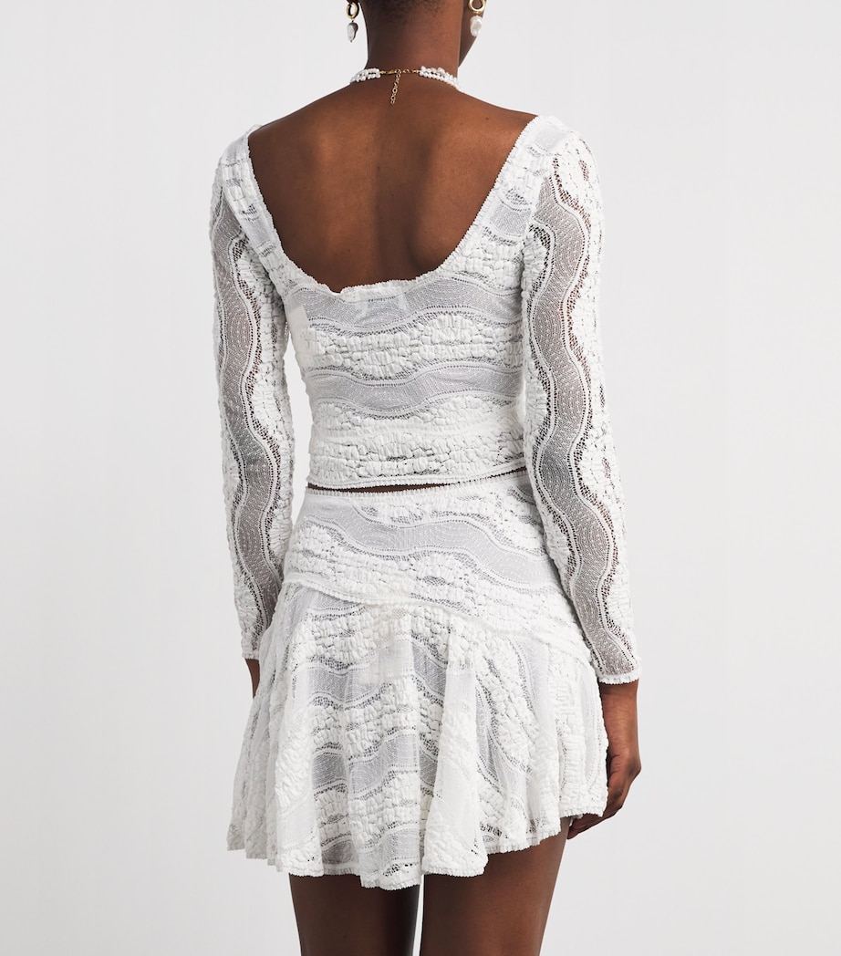 Knitted Briny Crop Top WHITE Image 4