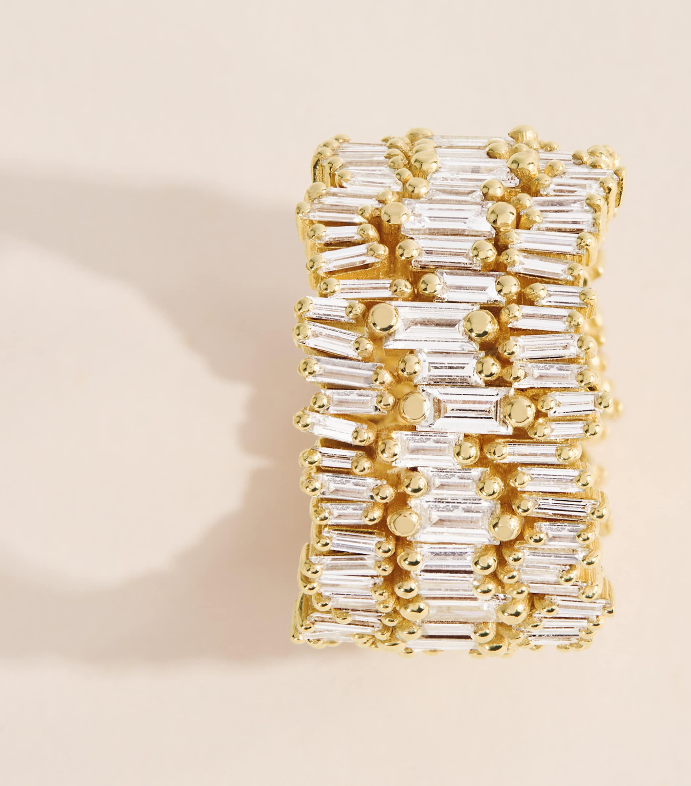 Suzanne Kalan Yellow Gold and Diamond Short Stack Ring (6.5) Yg/wd Image 3