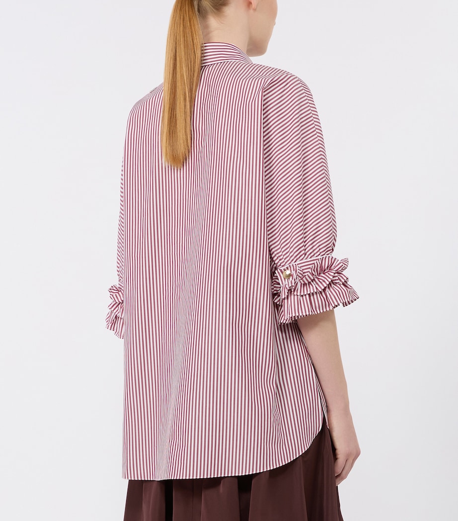 Max Mara Womens Poplin Stripe Shirt Bordeaux Image 4