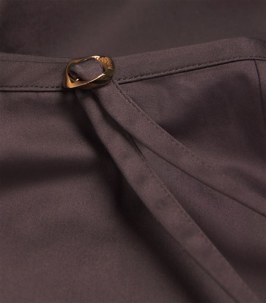 Agnona Womens Stretch-Cotton Midi Skirt Brown Chocolate Image 6
