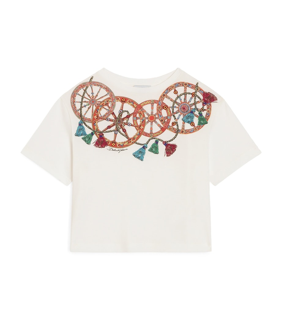 Dolce&Gabbana Kids Carretto Print T-Shirt (8-12 Years) White Image 1