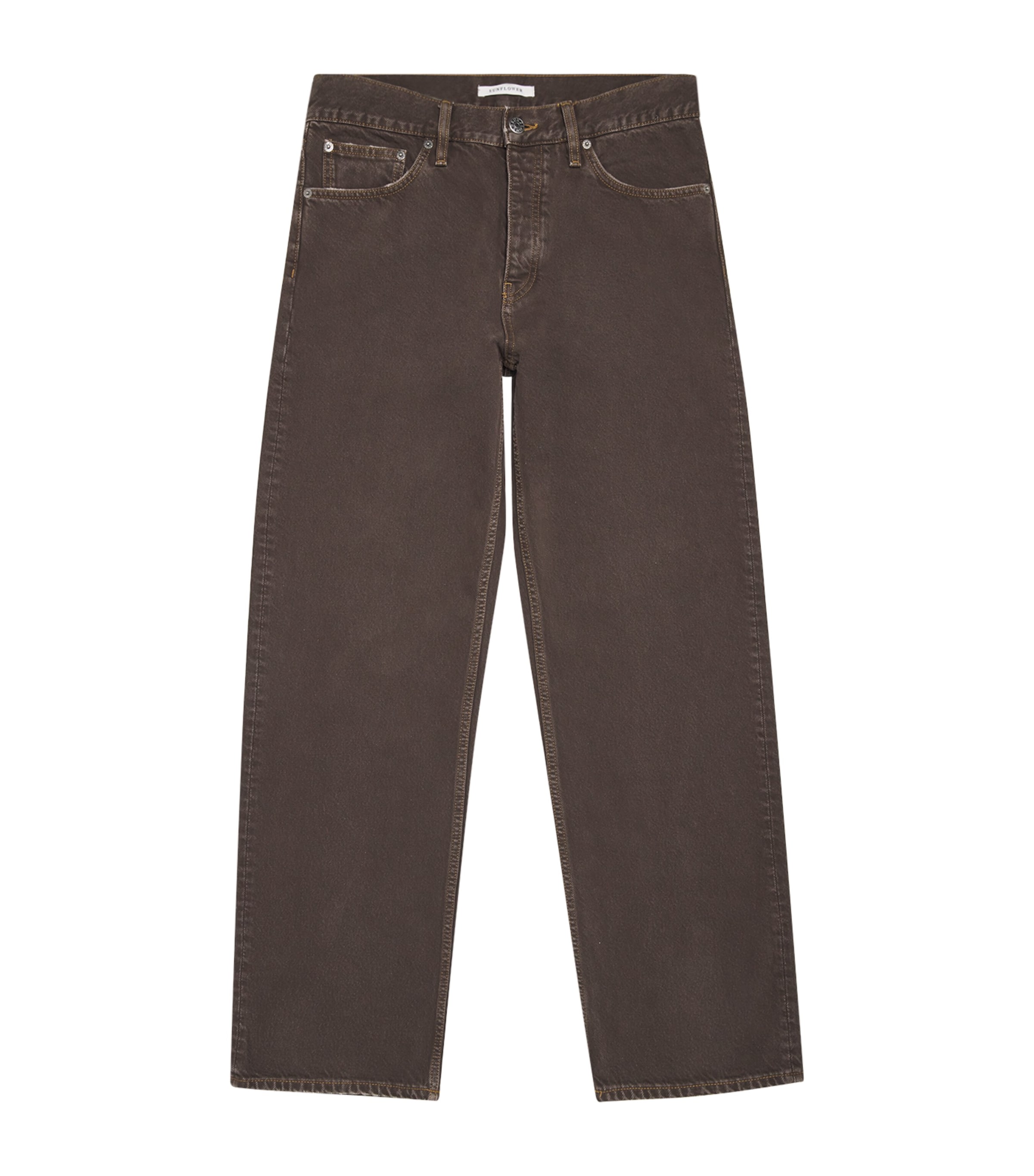Sunflower Mens Garment-Dyed Loose Jeans Vintage Brown Image 1