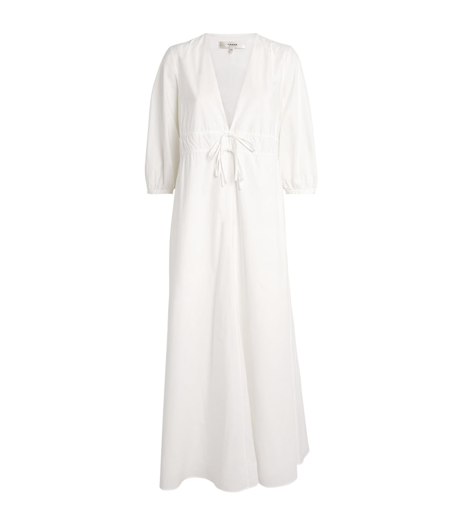 Organic Cotton The Cinched Midi Dress WHITE Image 1