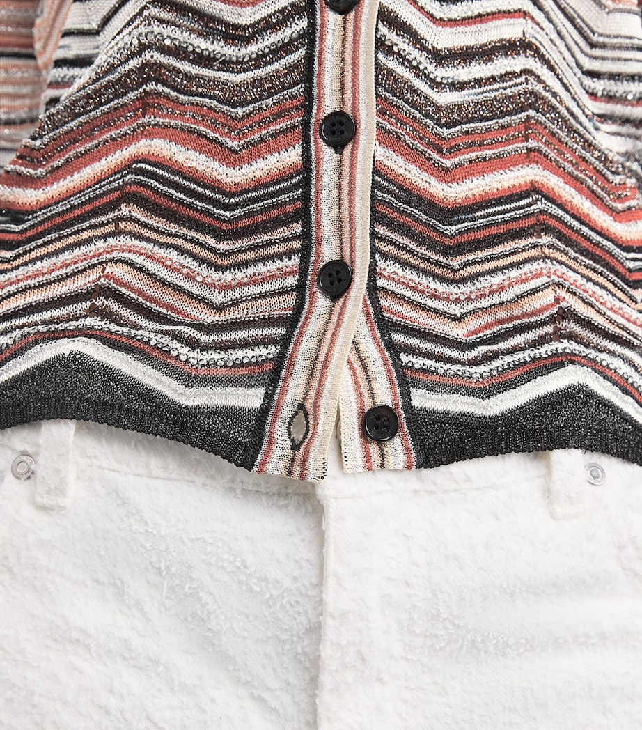 Embellished Zigzag Cardigan SM9ZV RED/BEIGE TONE Image 6