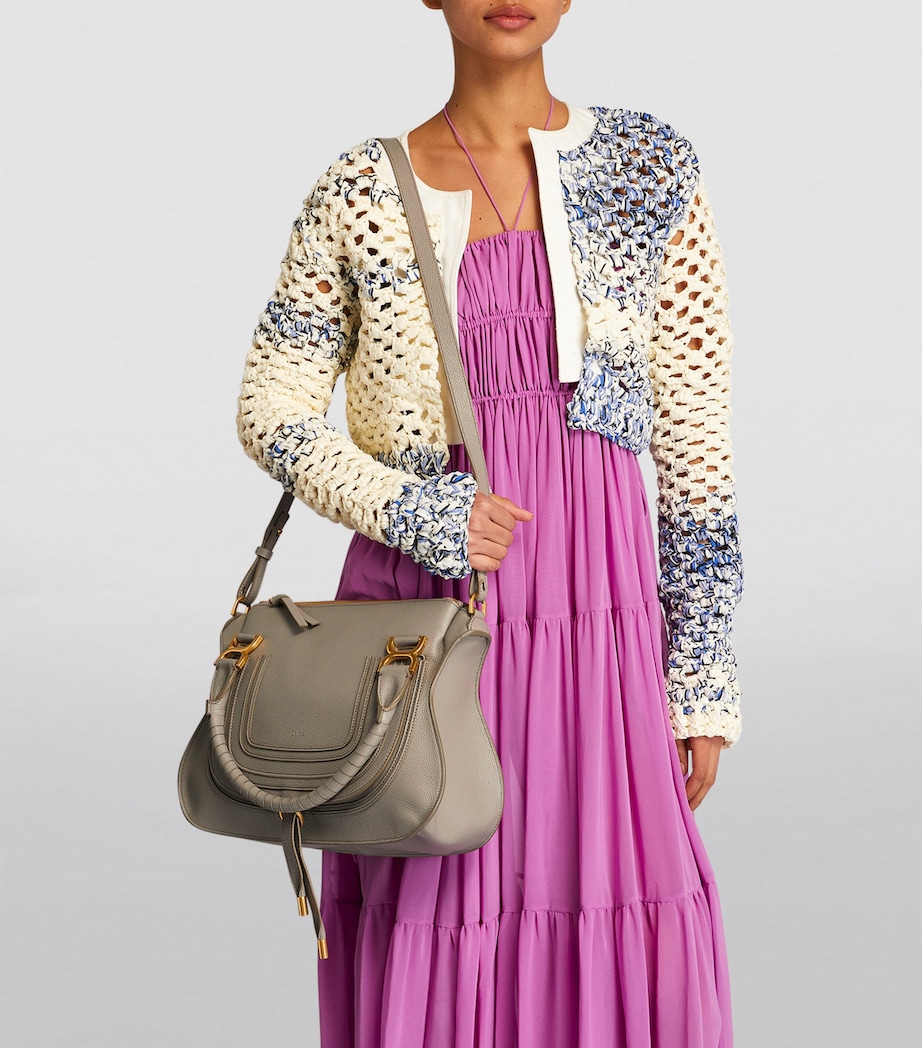 Chloé Leather Marcie Top-Handle Bag Cashmere Grey Image 4