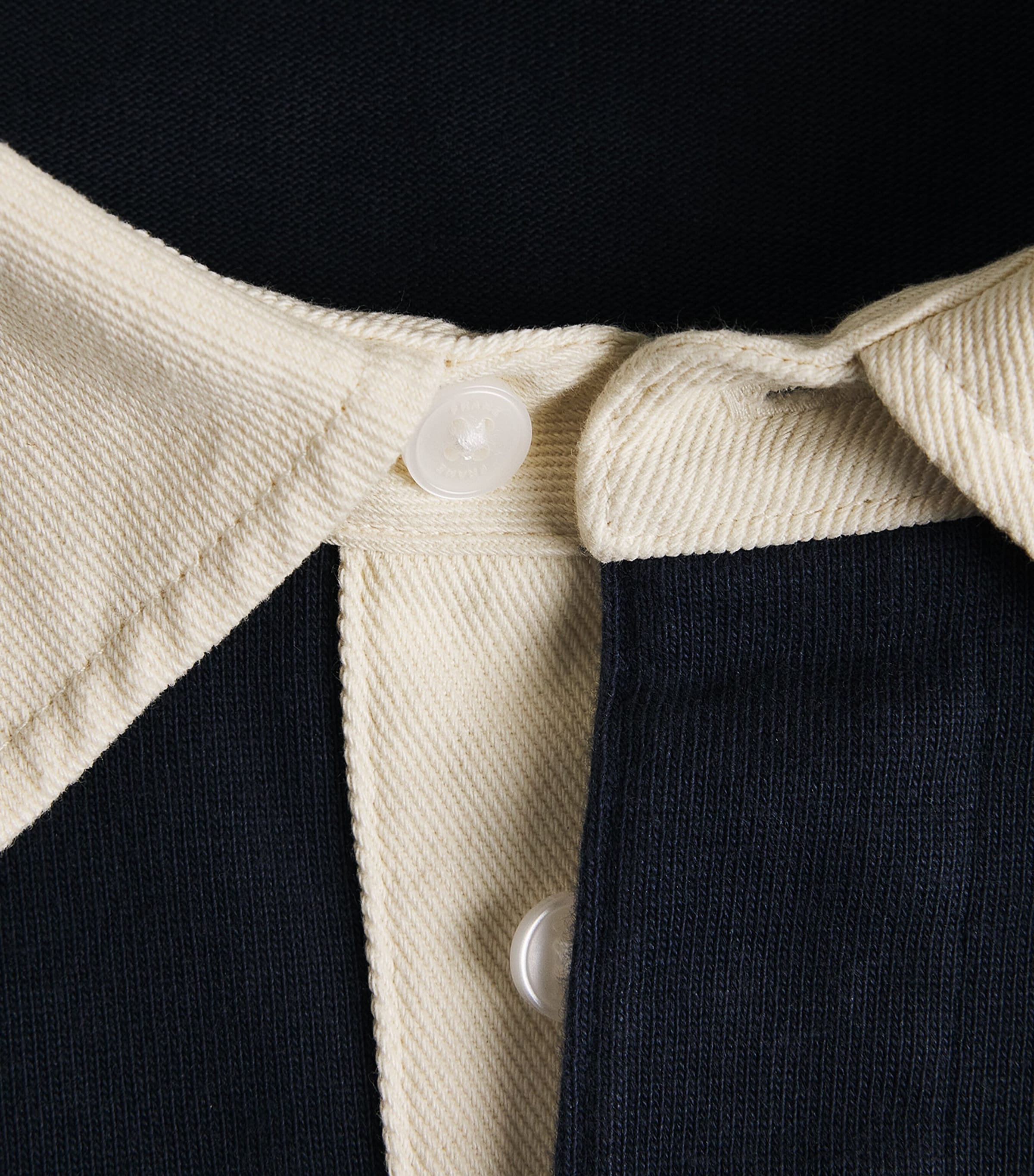 FRAME Mens Contrast-Collar Rugby Sweatshirt Dark Navy Image 5