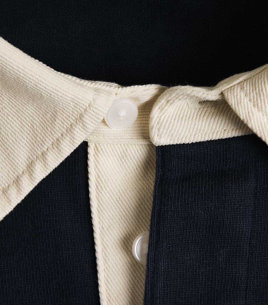 FRAME Mens Contrast-Collar Rugby Sweatshirt Dark Navy Image 5