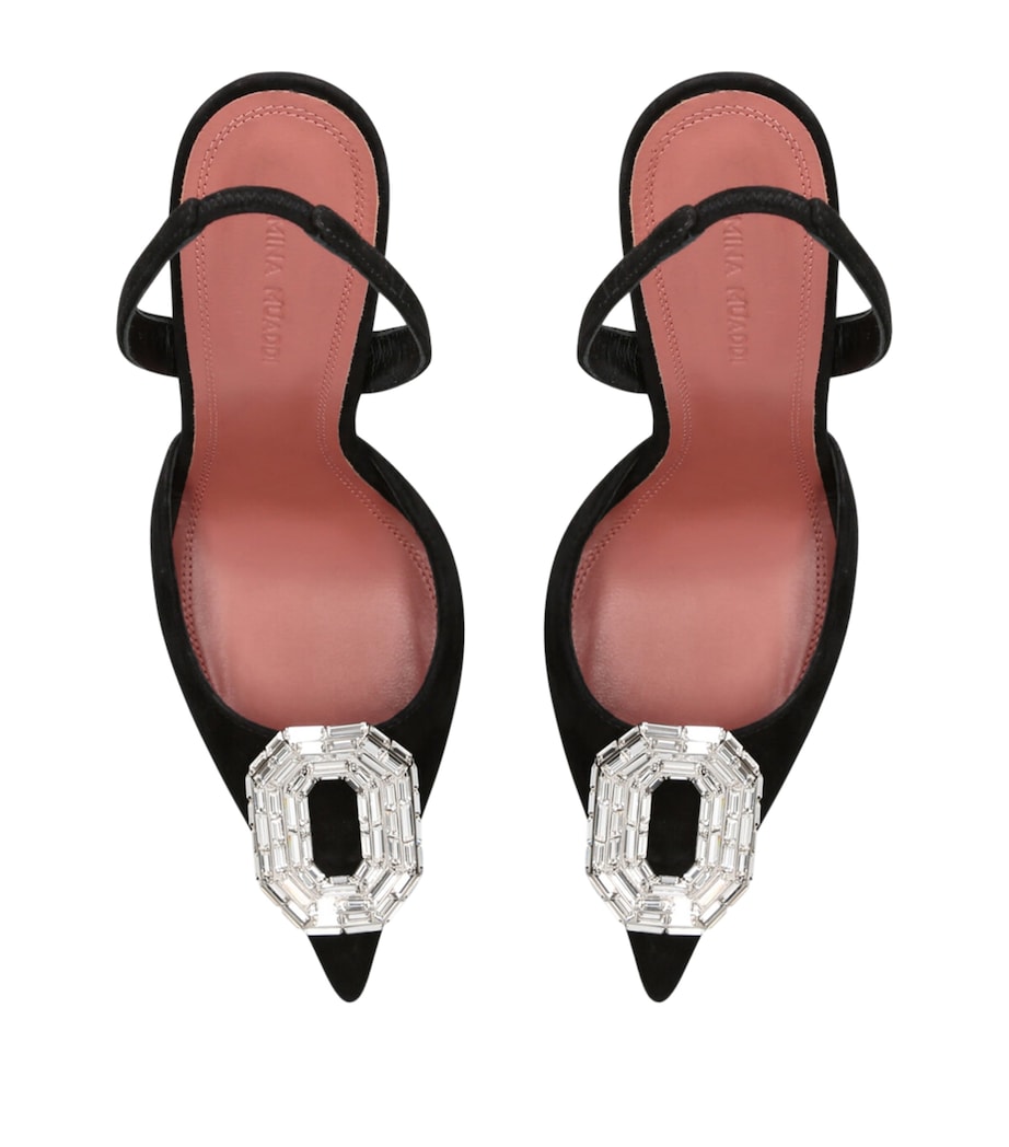 Suede Camelia Slingback Pumps 105 BLACK Image 4