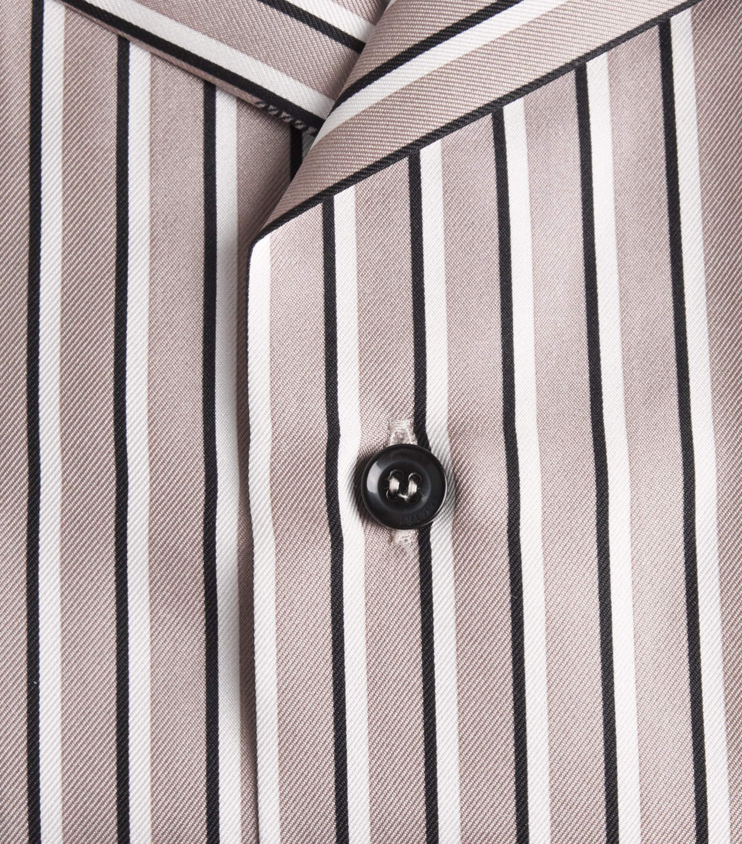AMIRI Mens Silk Stripe Script Shirt Mocha Image 6