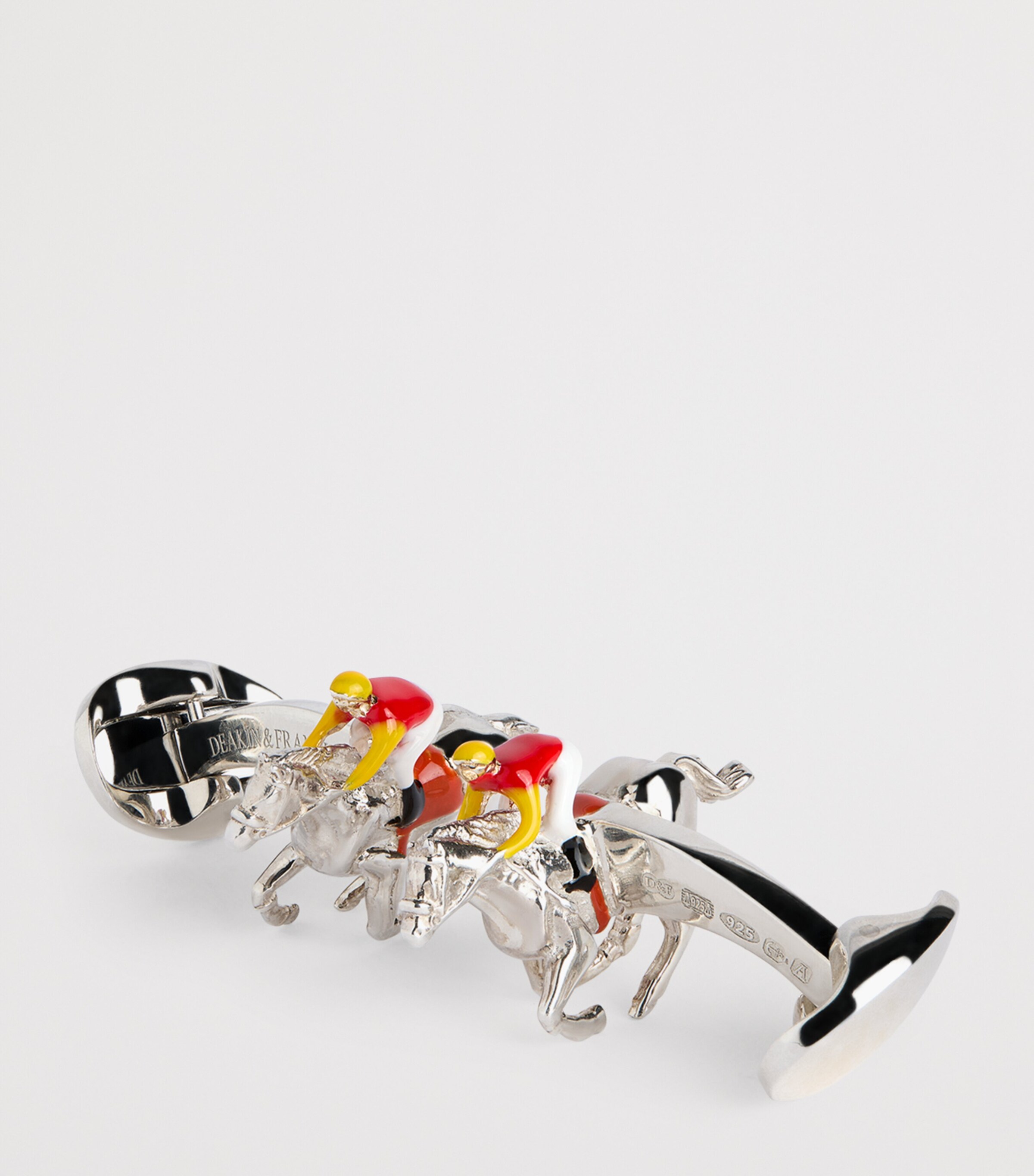 Deakin & Francis Sterling Silver Horse and Jockey Cufflinks Silver Image 6