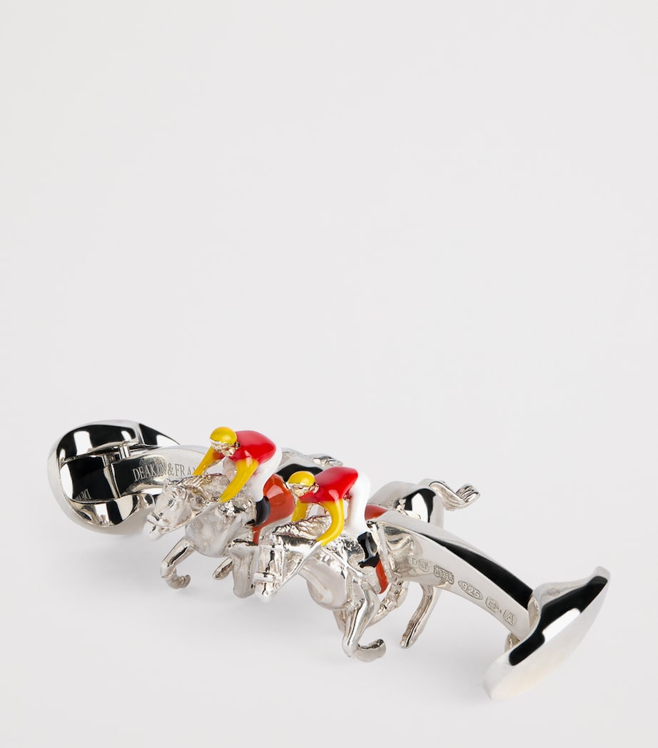 Deakin & Francis Sterling Silver Horse and Jockey Cufflinks Silver Image 6