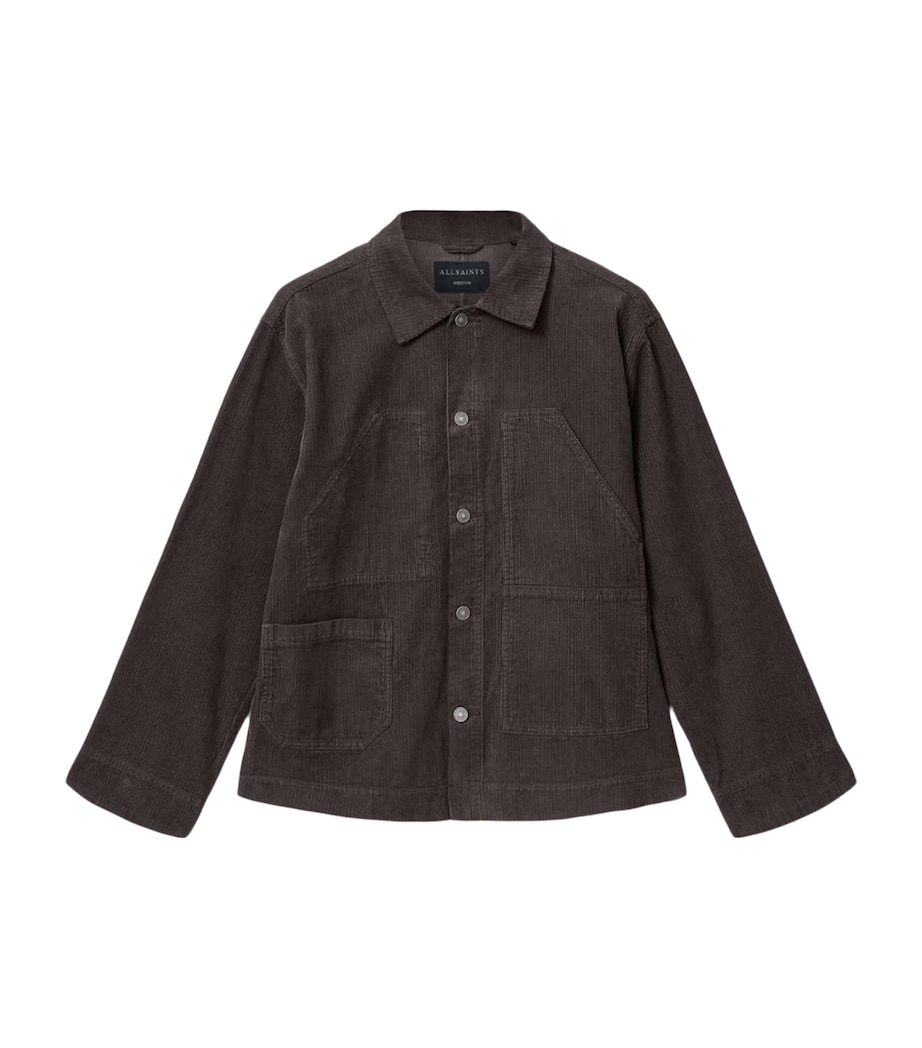 AllSaints Mens Mukesh Corduroy Jacket Dark Brown Image 1