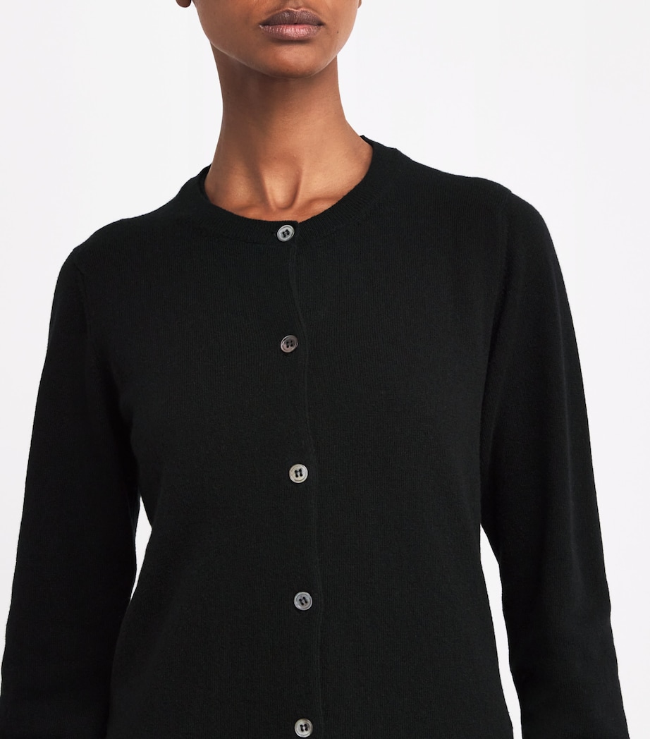 Cashmere Crew-Neck Cardigan BLACK Image 6