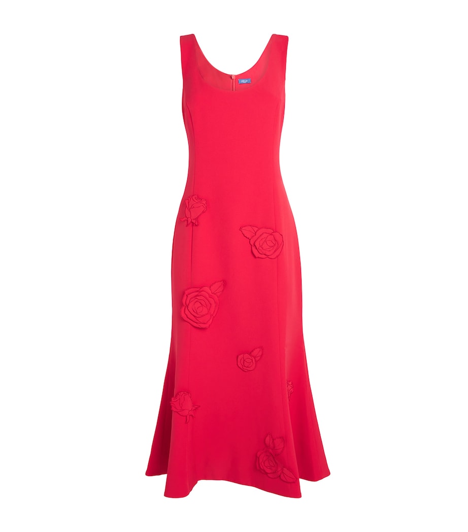 Appliqué Emily Midi Dress SCARLET Image 1